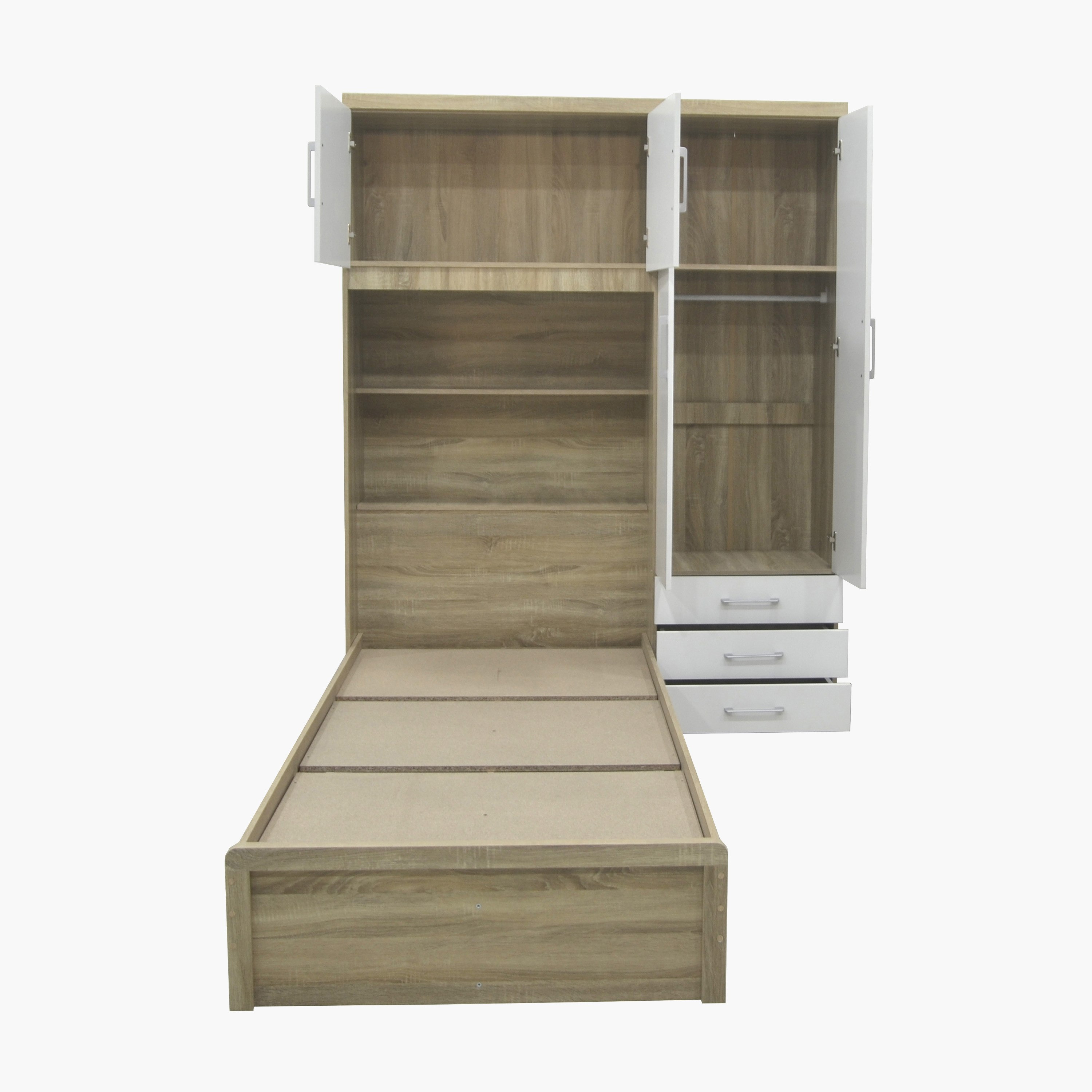 Movo Alford Cabin Single Bed with Wall Cabinet - 90x200 cm-hbxfurniture-bedsandbedsets-beds-single-image-4