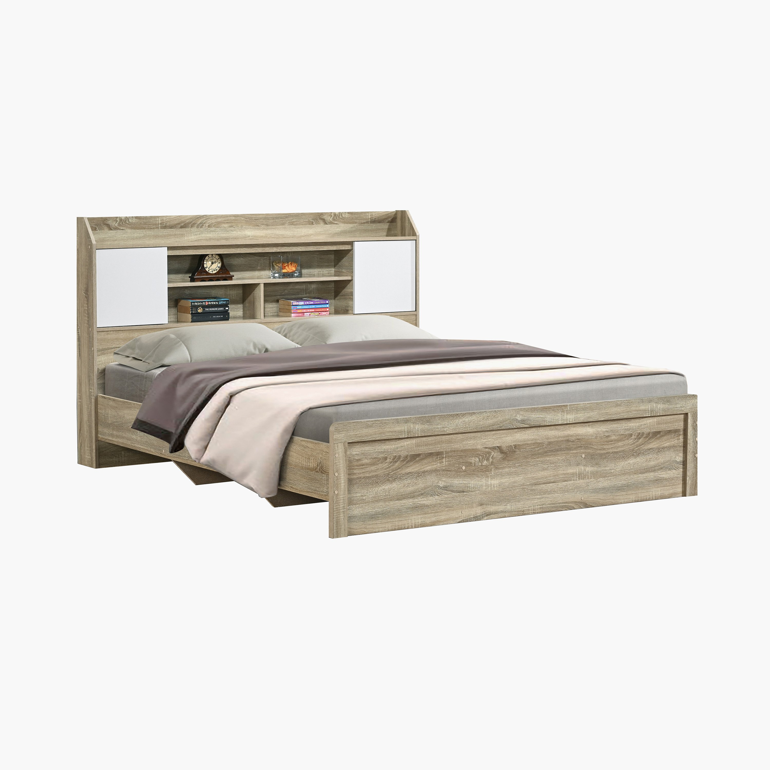 Movo Kulltorp Nexa King Bed with Door and Open Shelf Storage - 180x200 cm-hbxfurniture-bedsandbedsets-beds-king-image-6