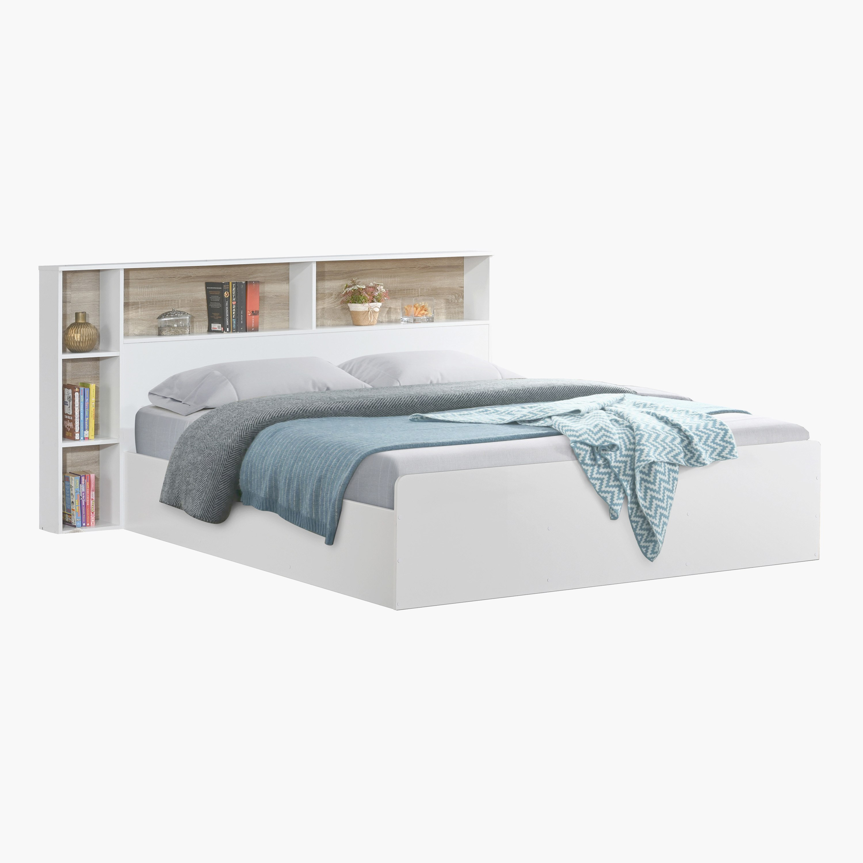 Kulltorp Shelva Queen Bed with Side Storage - 160x200 cm-hbxbedroom-bedsandbedsets-beds-queen-image-2