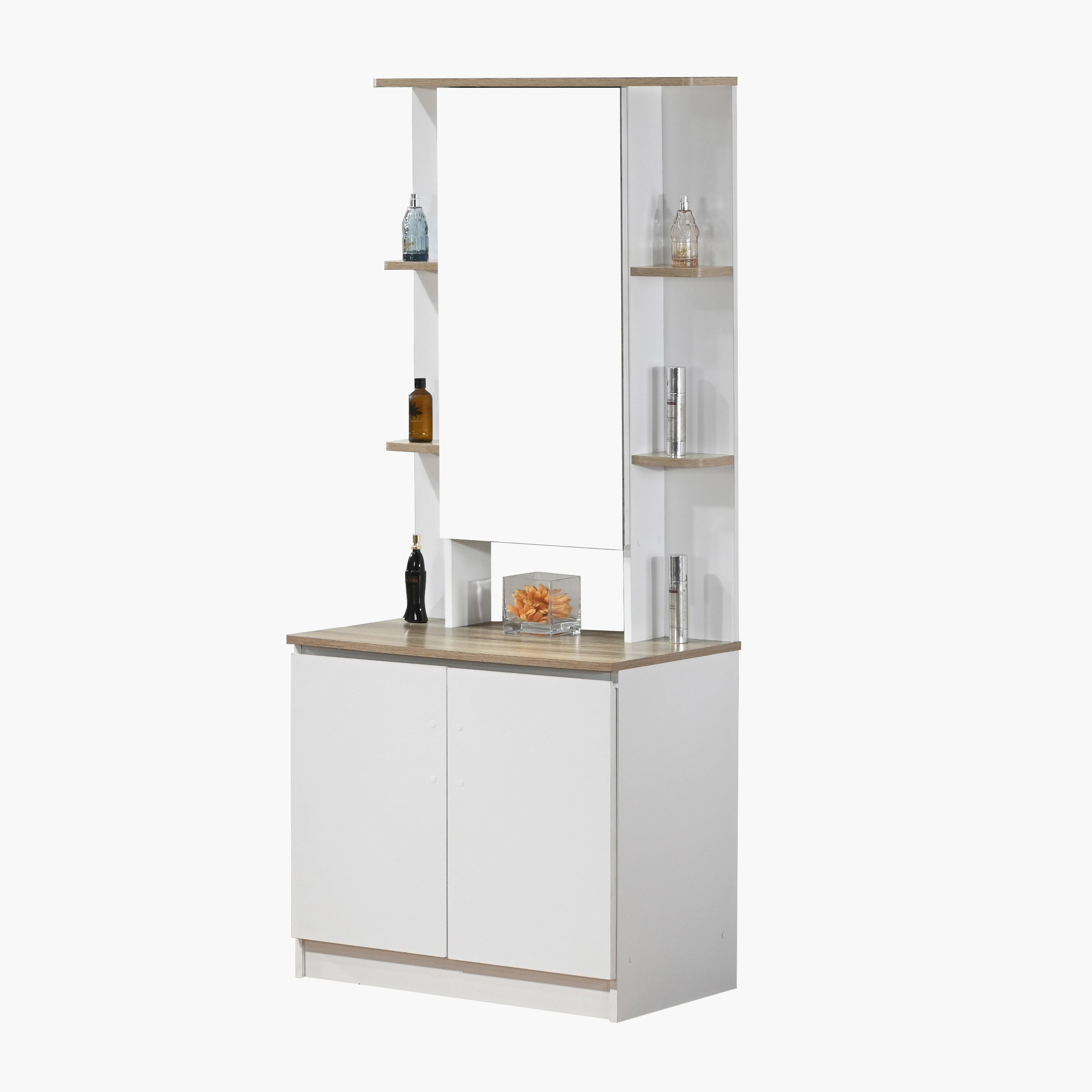 Movo Kulltorp Shelva Storage Dressing Table with 2 Doors and Mirror-hbxfurniture-bedroom-dressersandmirrors-image-4