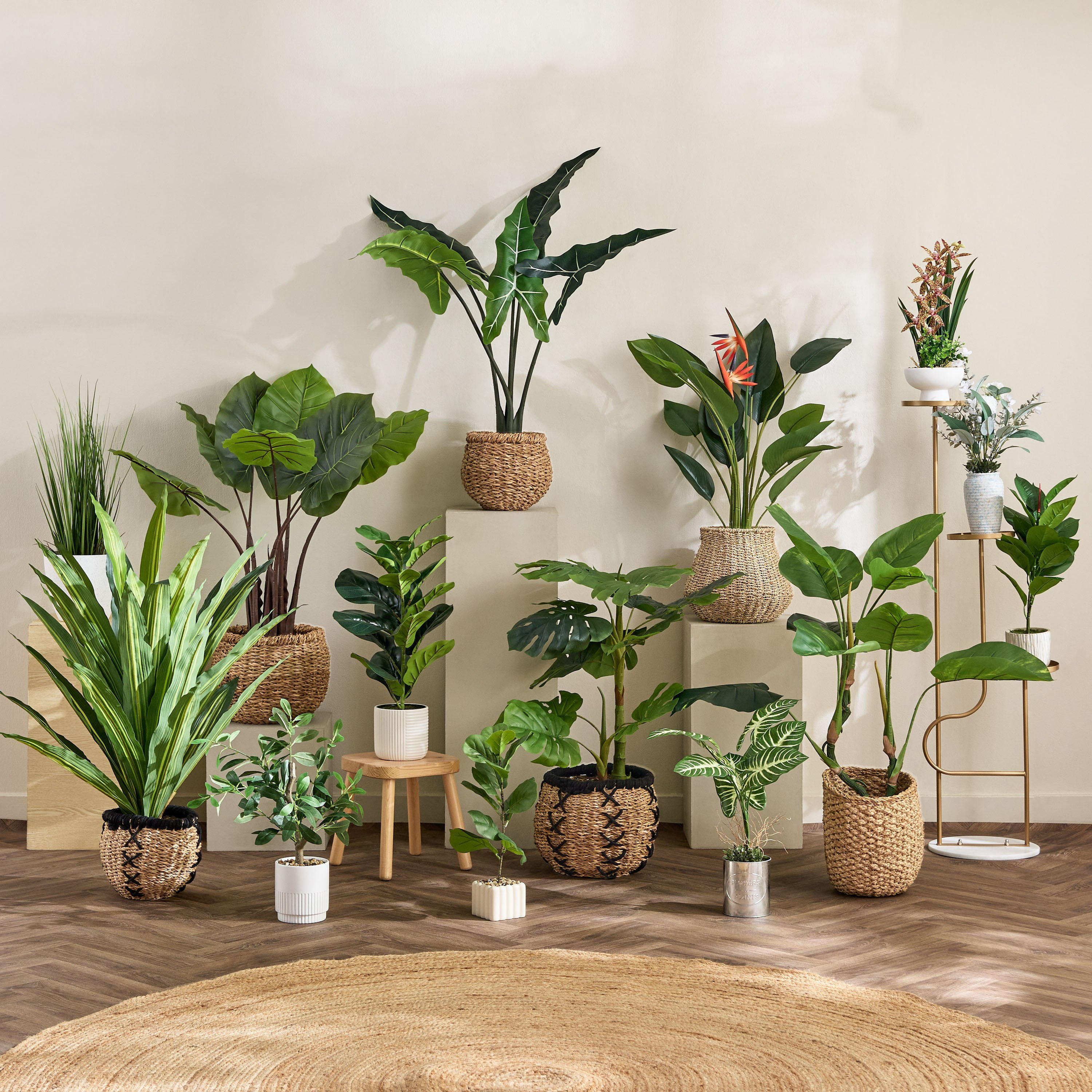 Evergreen Artificial Alocasia Potted Plant - 100 cm-hbxdecorandfurnishings-homeaccessories-artificialflowersandplants-image-3