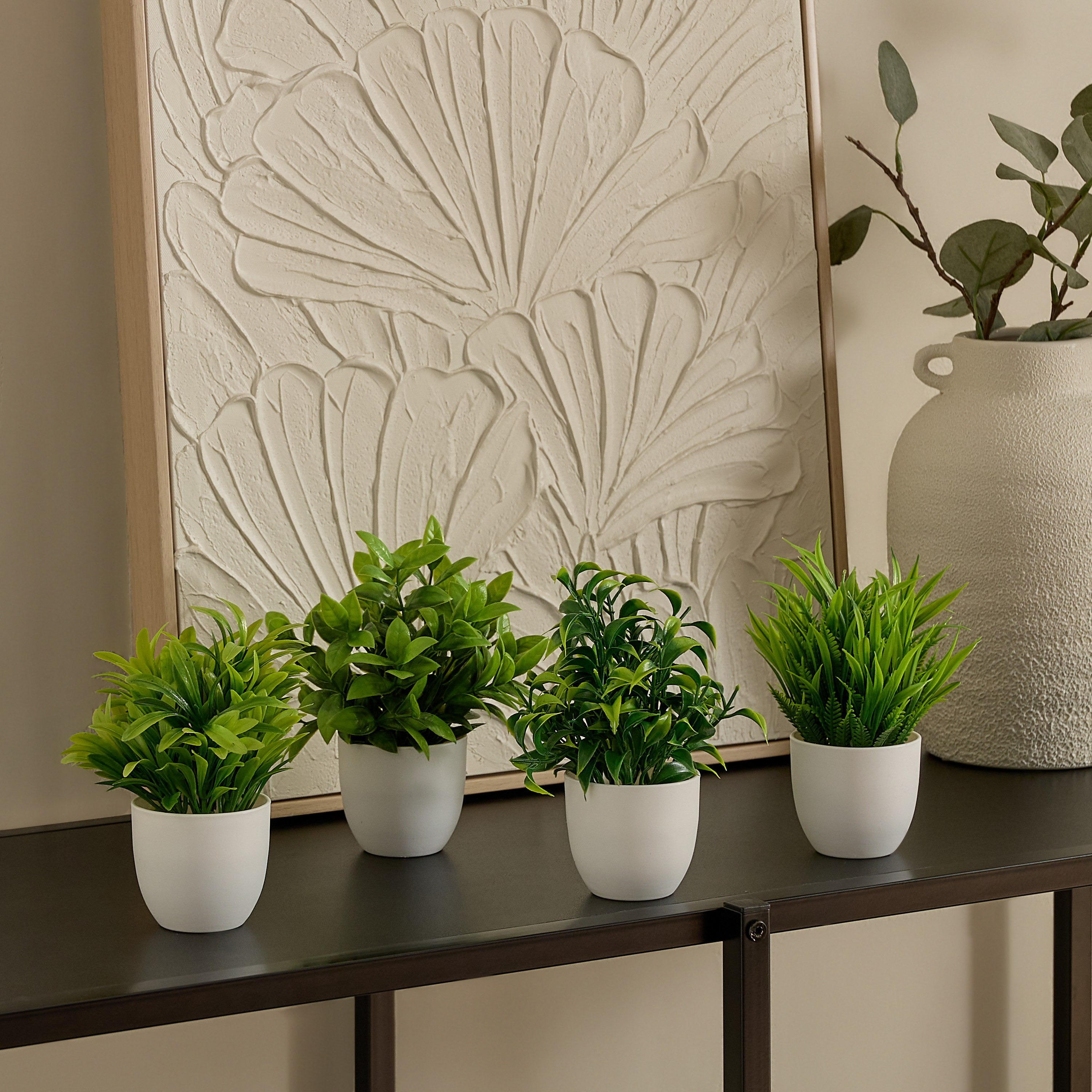 نباتات عصاري صناعية صغيرة من إيفرجرين - طقم 4 قطع-hbxdecorandfurnishings-homeaccessories-artificialflowersandplants-image-1