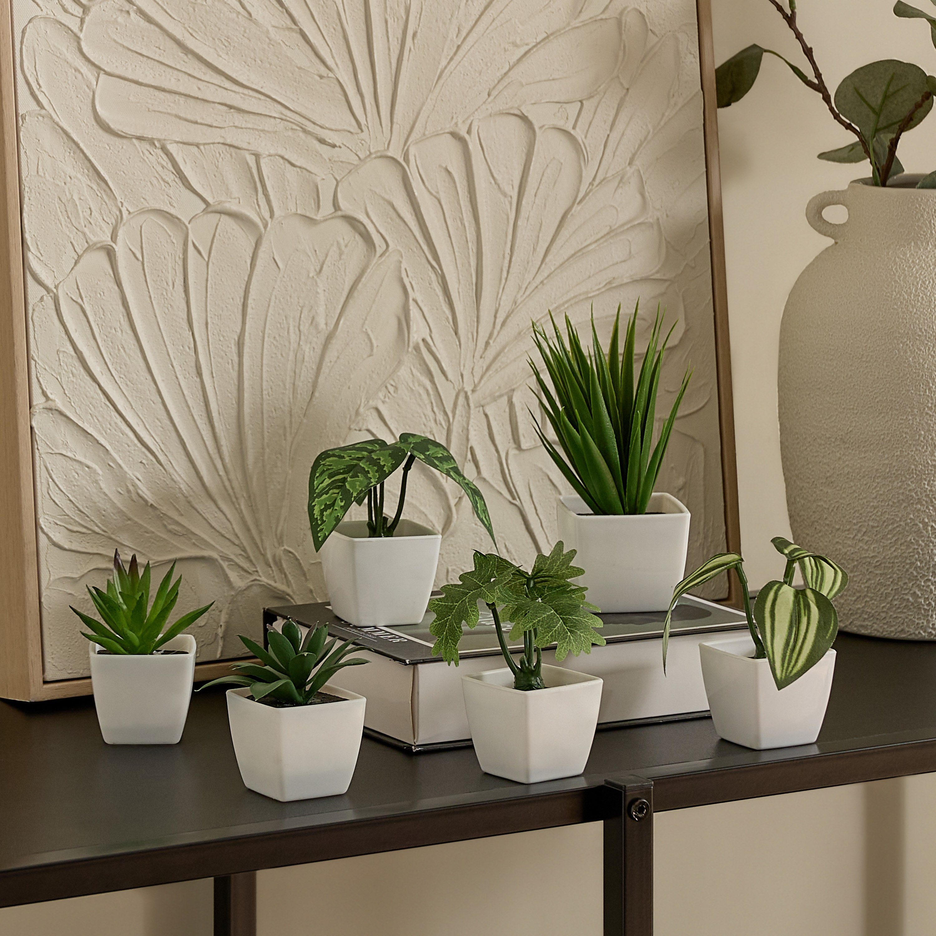 Evergreen Nordic Style Artificial Succulent - Set of 6-hbxdecorandfurnishings-homeaccessories-artificialflowersandplants-image-1