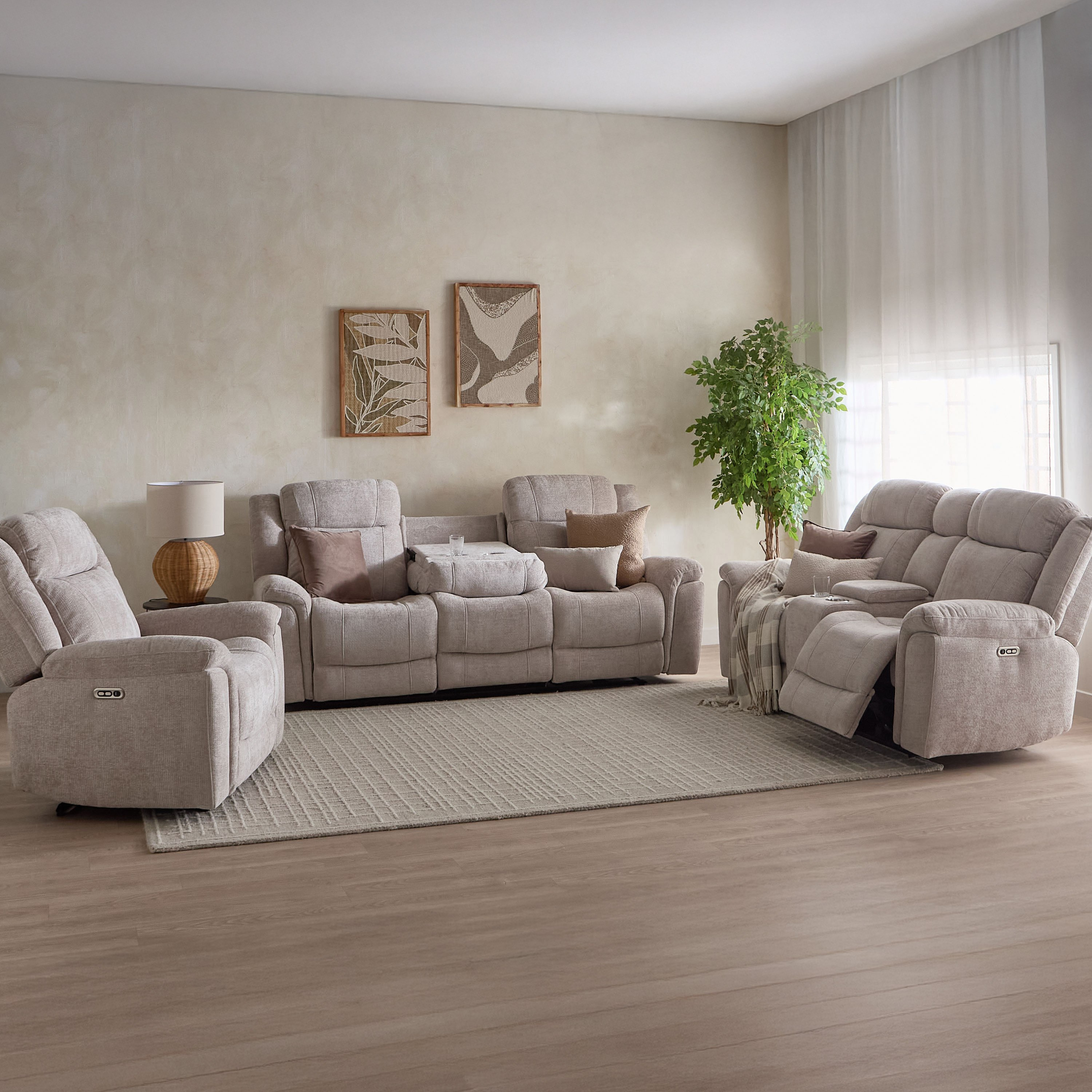 Nova 3-Seater Fabric Electric Recliner with Dropdown and 2 Cup Holders-hbxlivingroom-sofasandarmchairs-sofas-image-14