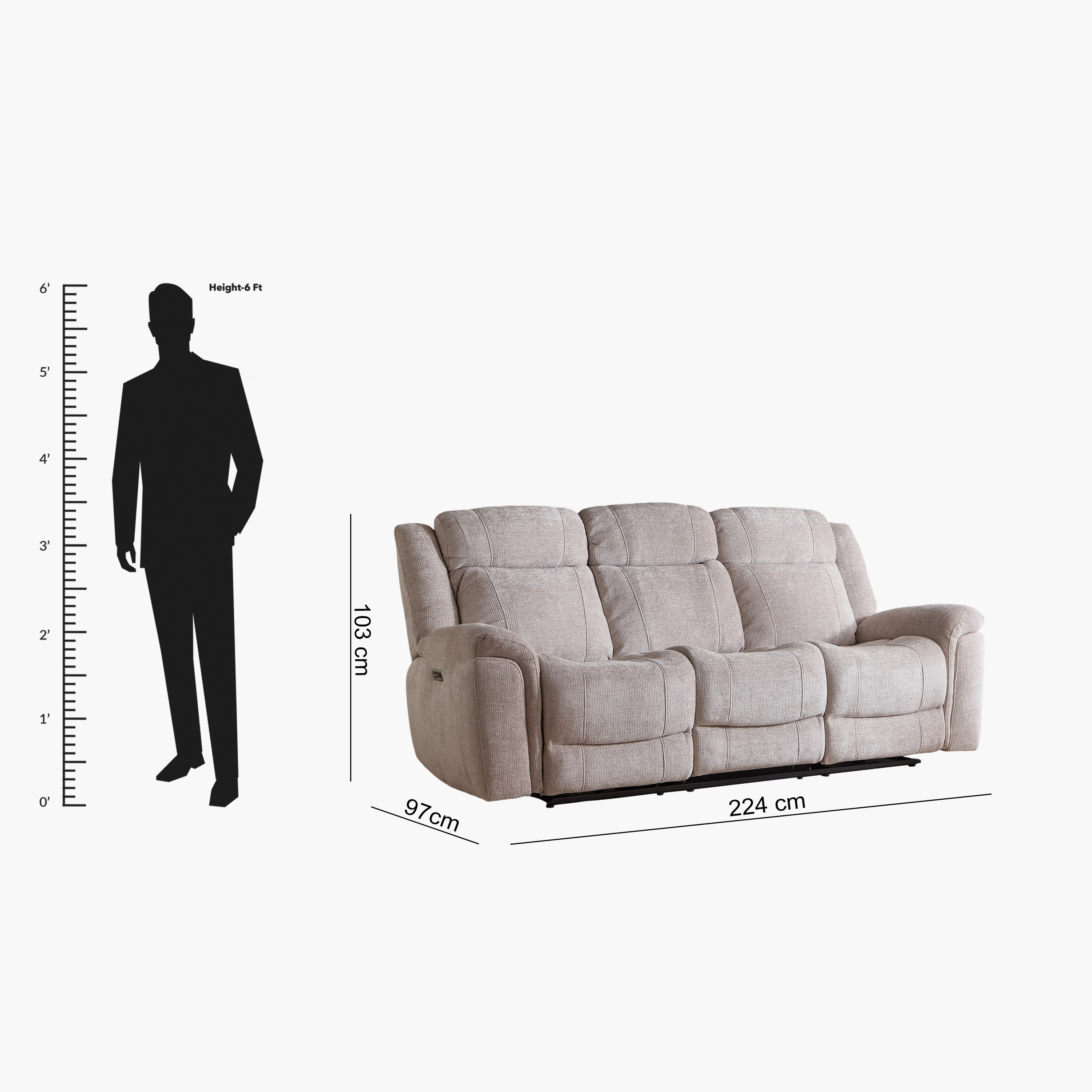 Nova 3-Seater Fabric Electric Recliner with Dropdown and 2 Cup Holders-hbxlivingroom-sofasandarmchairs-sofas-image-16