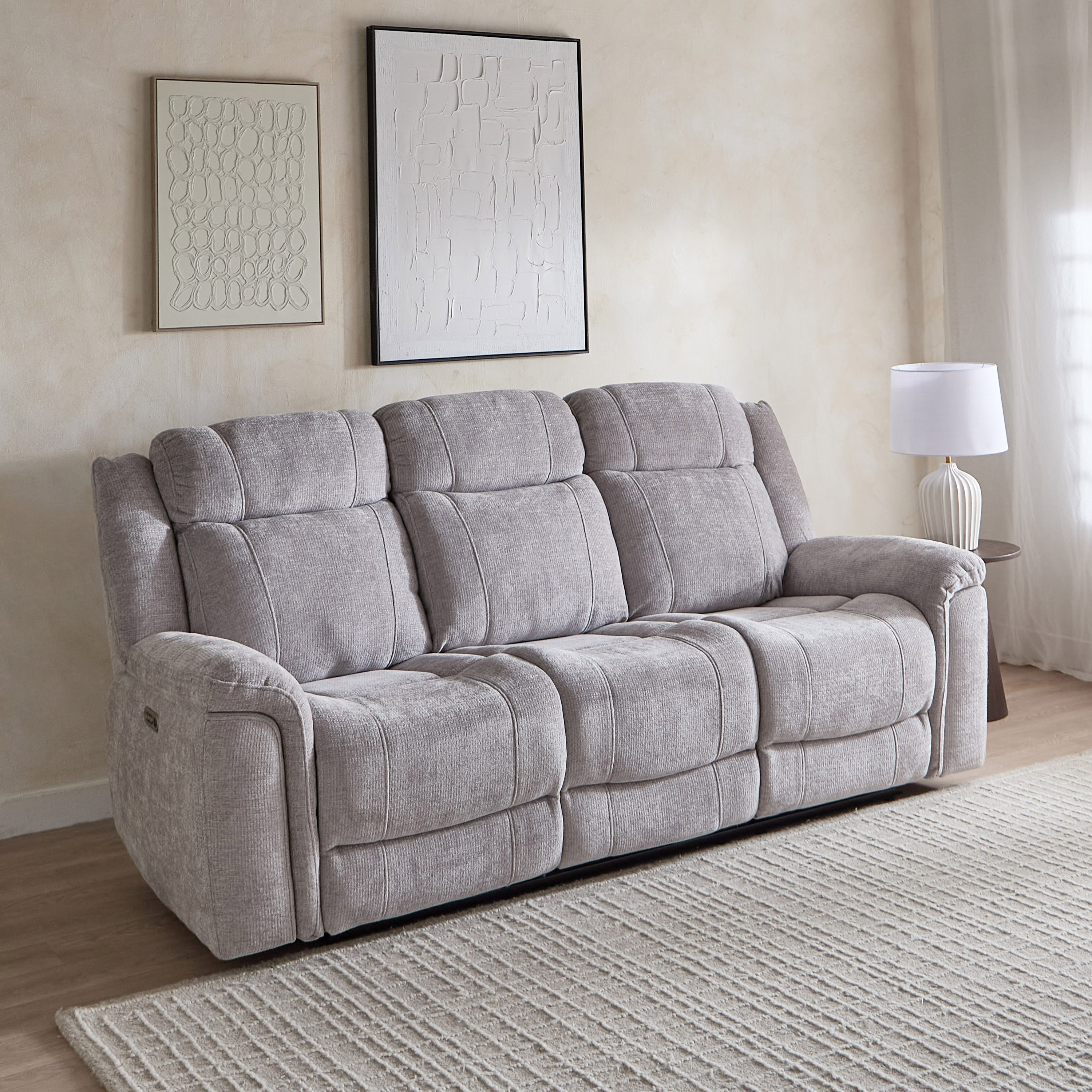 Nova 3-Seater Fabric Electric Recliner with Dropdown and 2 Cup Holders-hbxlivingroom-sofasandarmchairs-sofas-image-1