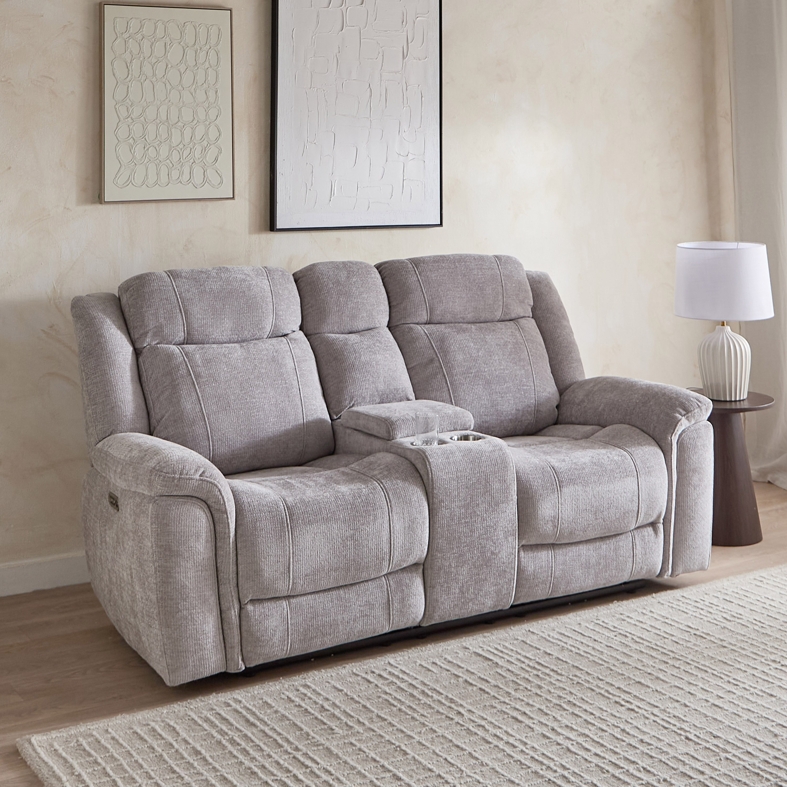 Nova 2-Seater Storage Console Power Fabric Recliner with 2 Cup Holders and USB C-Type Charging-hbxlivingroom-sofasandarmchairs-sofas-image-1