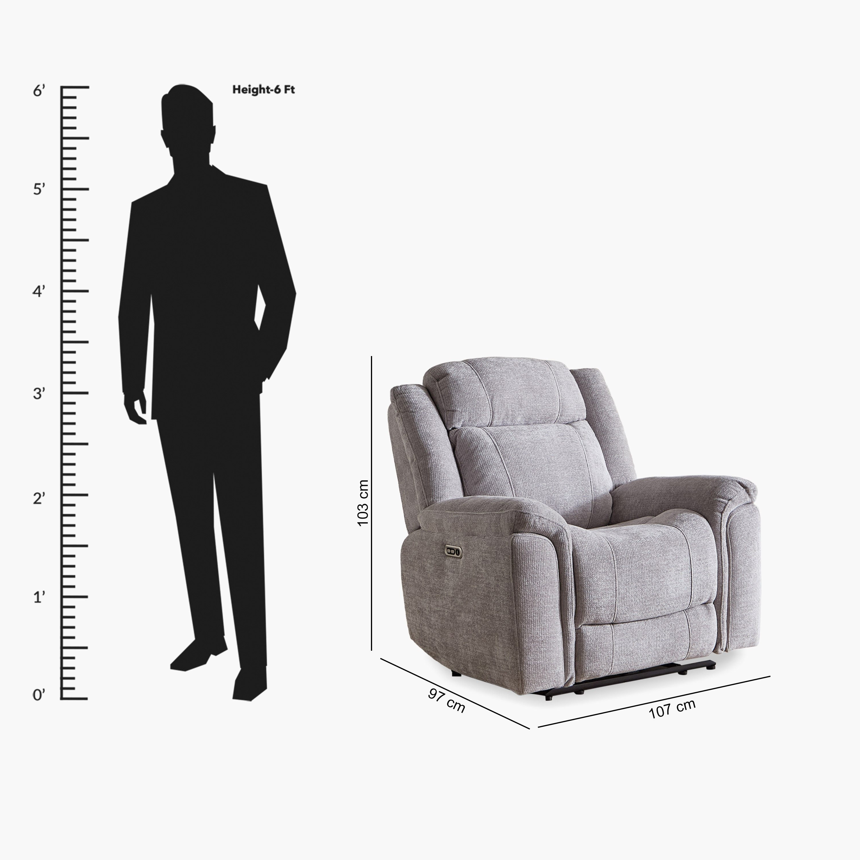 Nova Fabric Electric Power Recliner Armchair-hbxfurniture-livingroom-sofasandsofasets-image-13