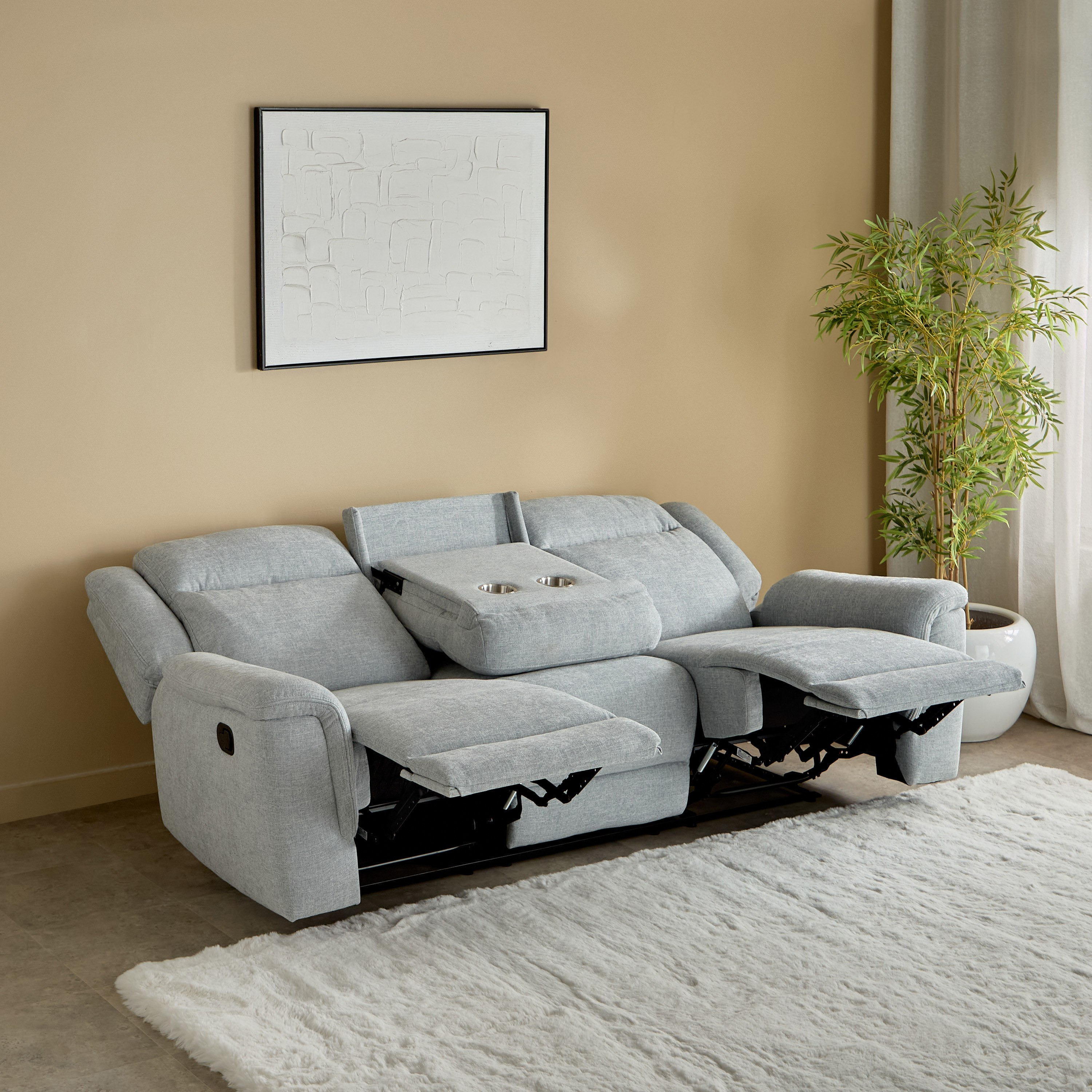Brunswick 3-Seater Fabric Recliner with Dropdown and 2 Cup Holders-hbxlivingroom-sofasandarmchairs-sofas-image-4