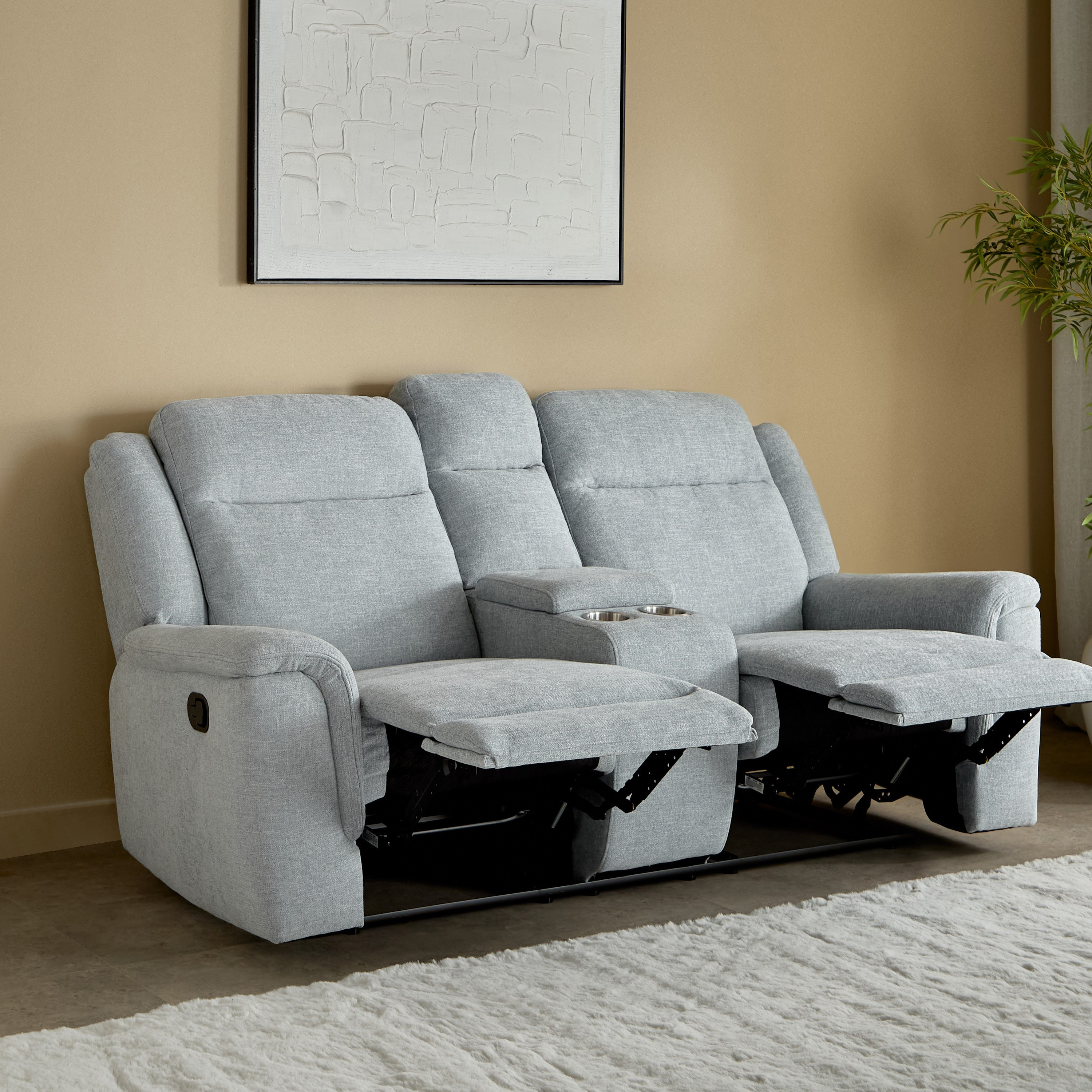 Brunswick 2-Seater Storage Console Fabric Recliner with 2 Cup Holders-hbxlivingroom-sofasandarmchairs-sofas-image-2