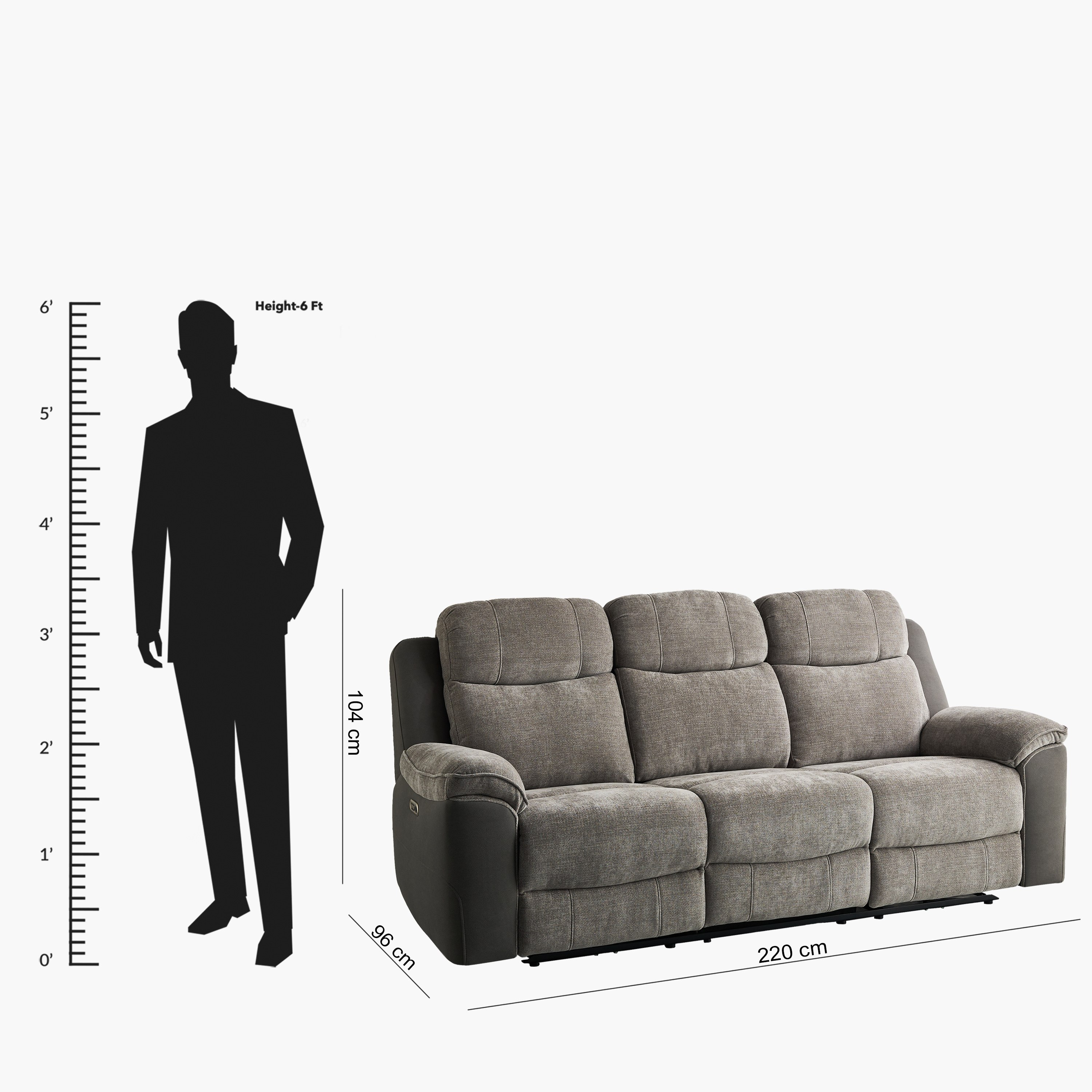 Kingston 3-Seater Electric Power Fabric Recliner with Dropdown and 2 Cup holders-hbxlivingroom-sofasandarmchairs-sofas-image-15