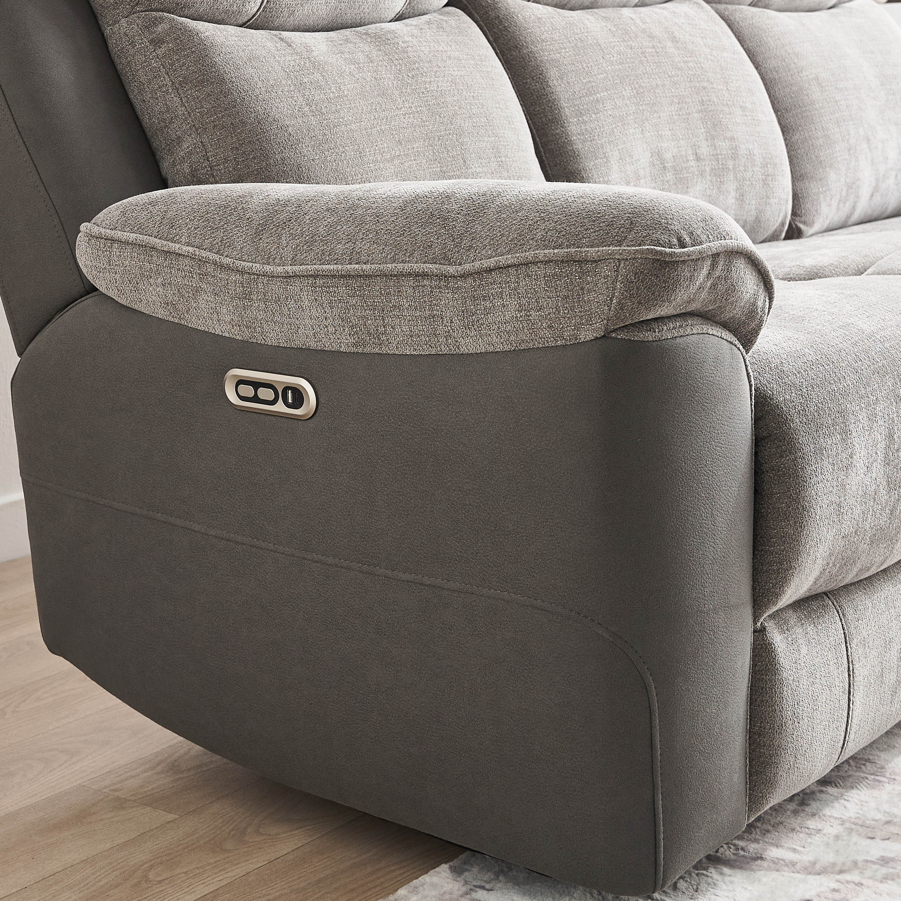 Kingston 3-Seater Electric Power Fabric Recliner with Dropdown and 2 Cup holders-hbxlivingroom-sofasandarmchairs-sofas-image-9