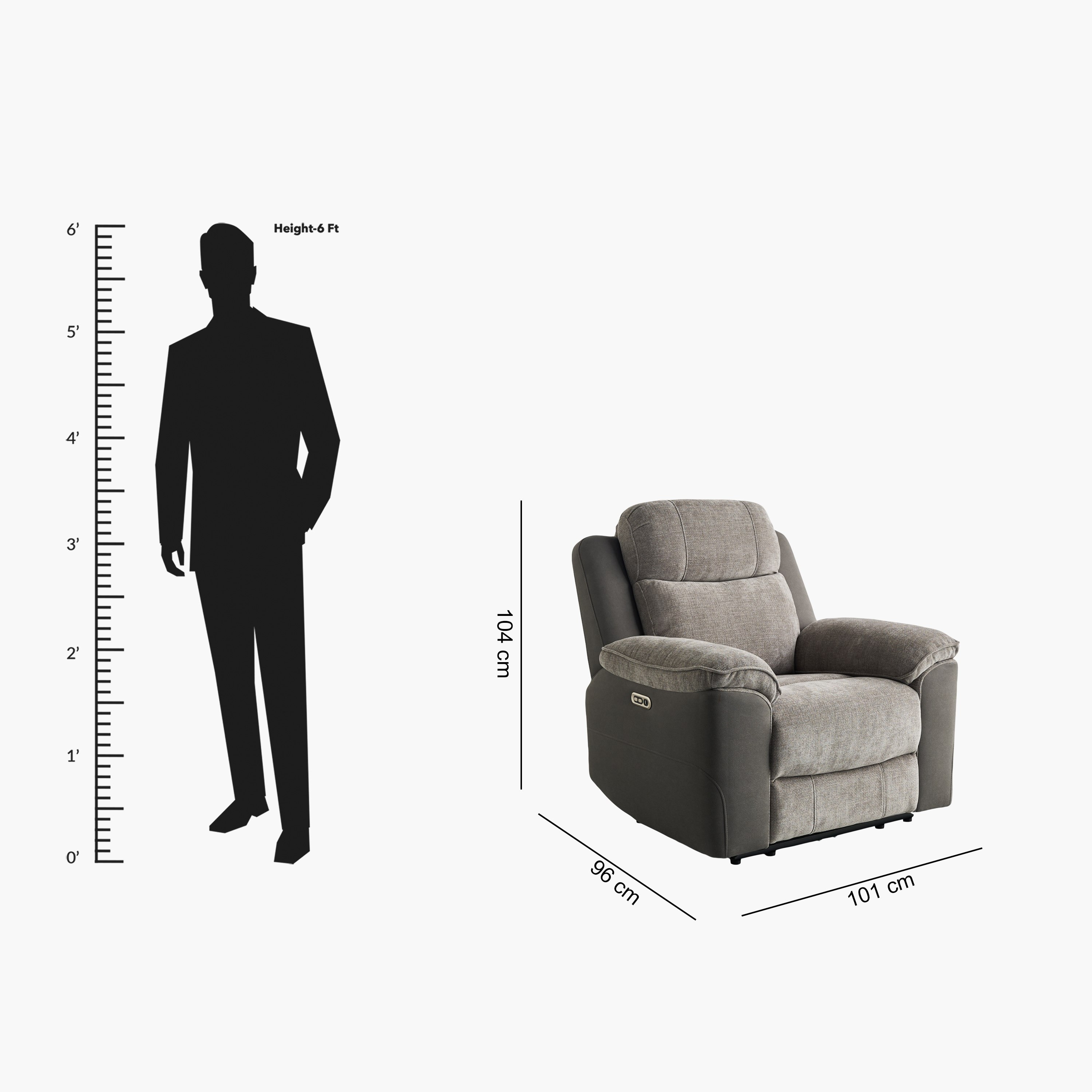 Kingston Armchair Electric Power Fabric Recliner-hbxfurniture-livingroom-sofasandsofasets-image-13
