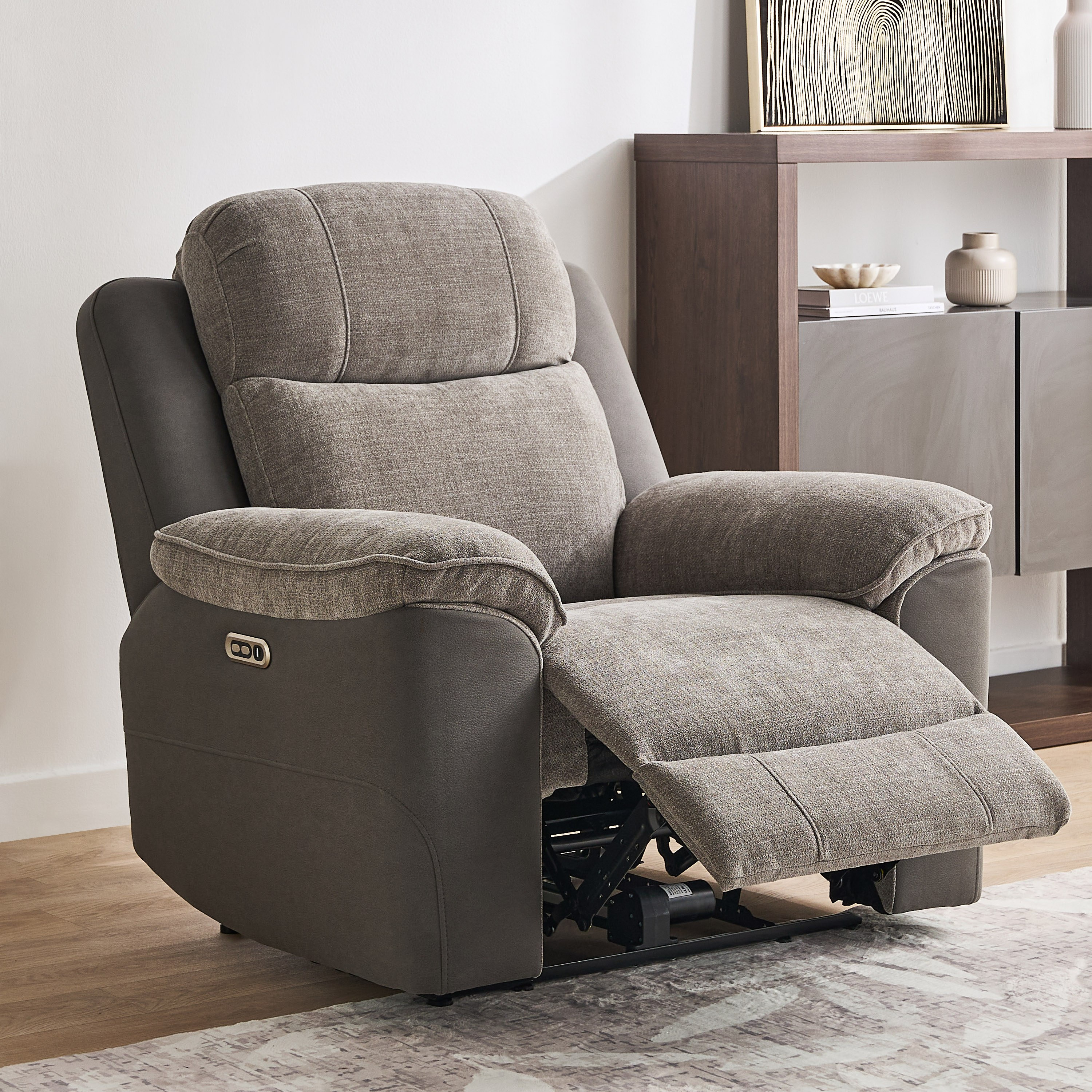 Kingston Armchair Electric Power Fabric Recliner-hbxfurniture-livingroom-sofasandsofasets-image-3