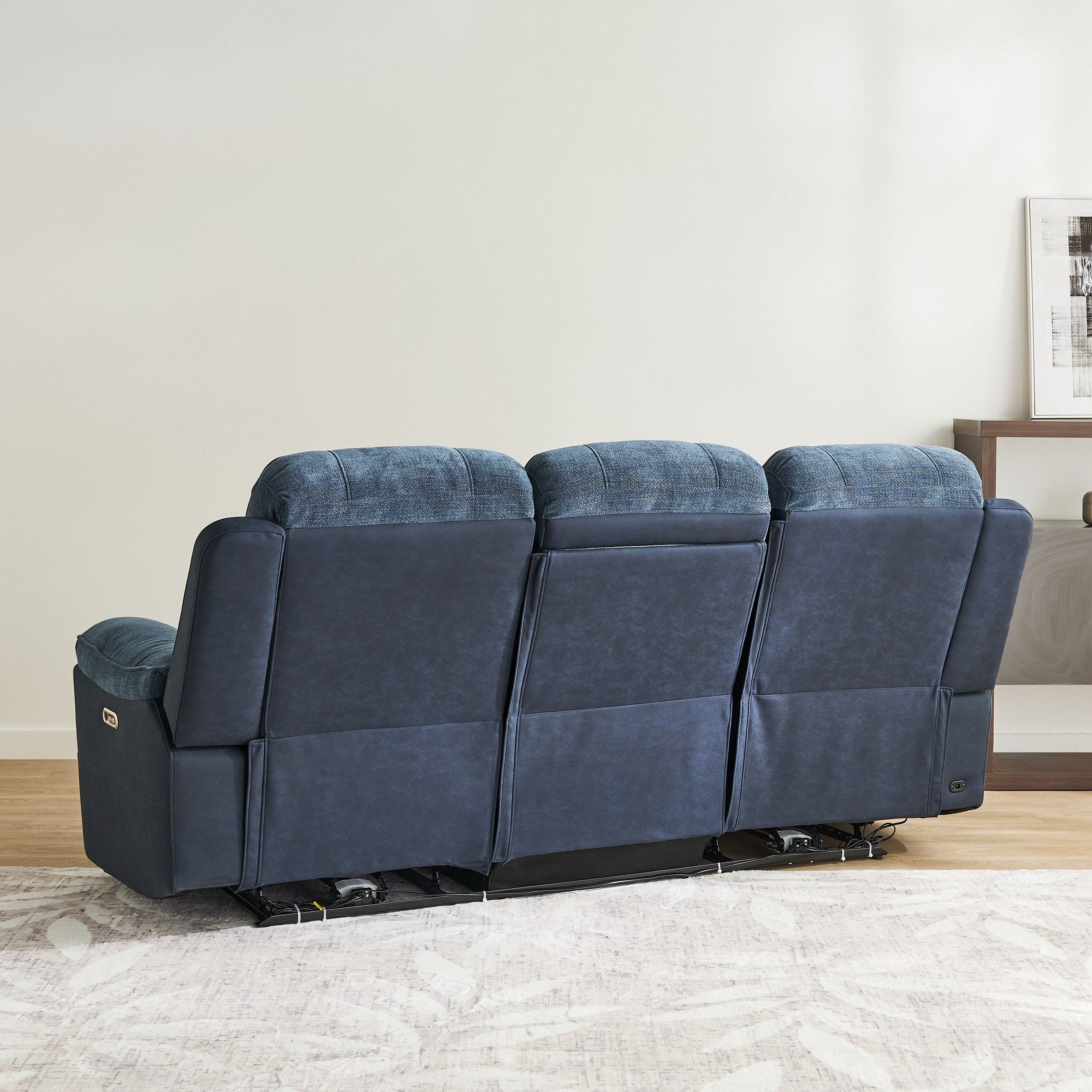 Kingston 3-Seater Electric Power Fabric Recliner with Dropdown and 2 Cup holders-hbxlivingroom-sofasandarmchairs-sofas-image-6