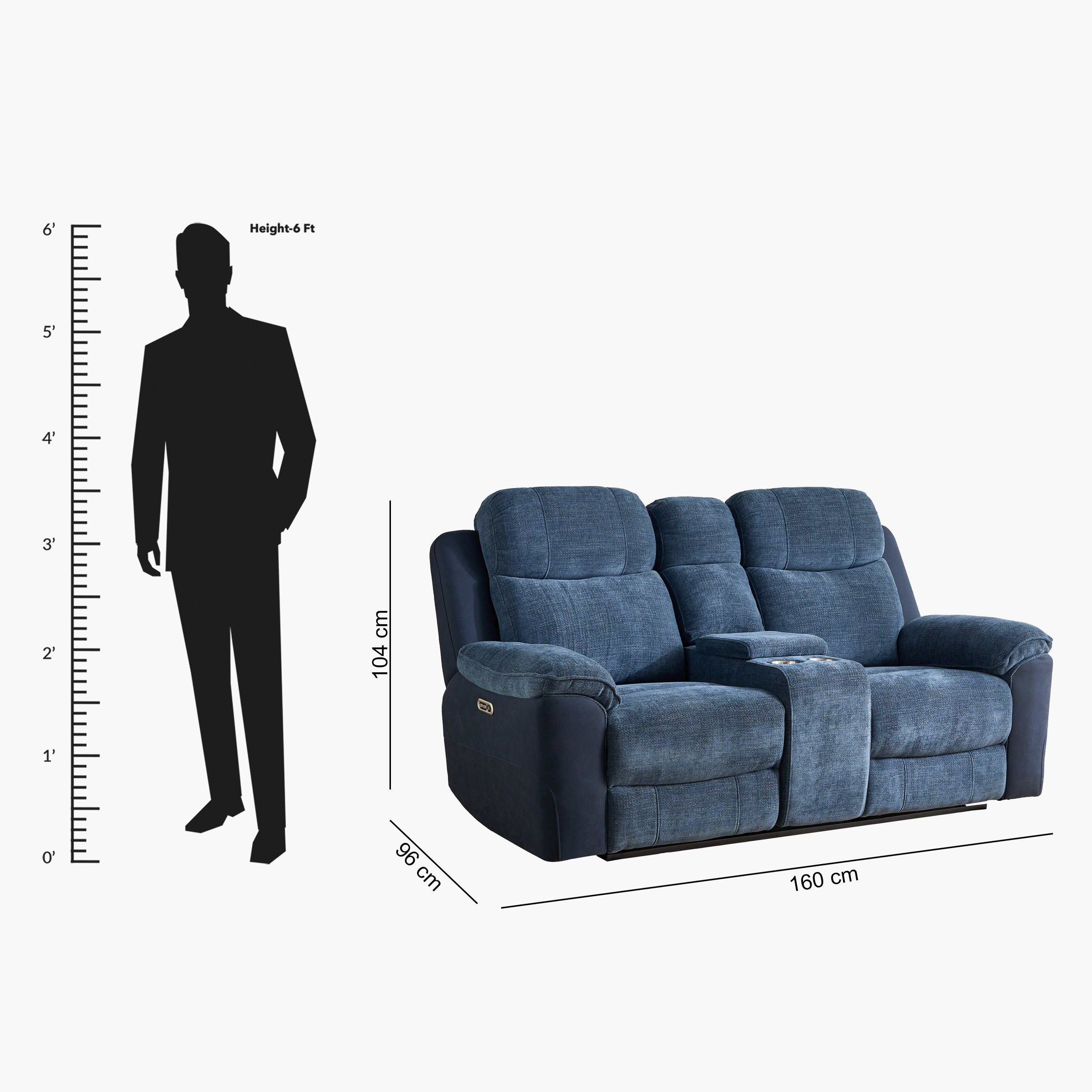 Kingston 2-Seater Storage Console Power Fabric Recliner with 2 Cup Holders and USB C Type Charging-hbxlivingroom-sofasandarmchairs-sofas-image-16
