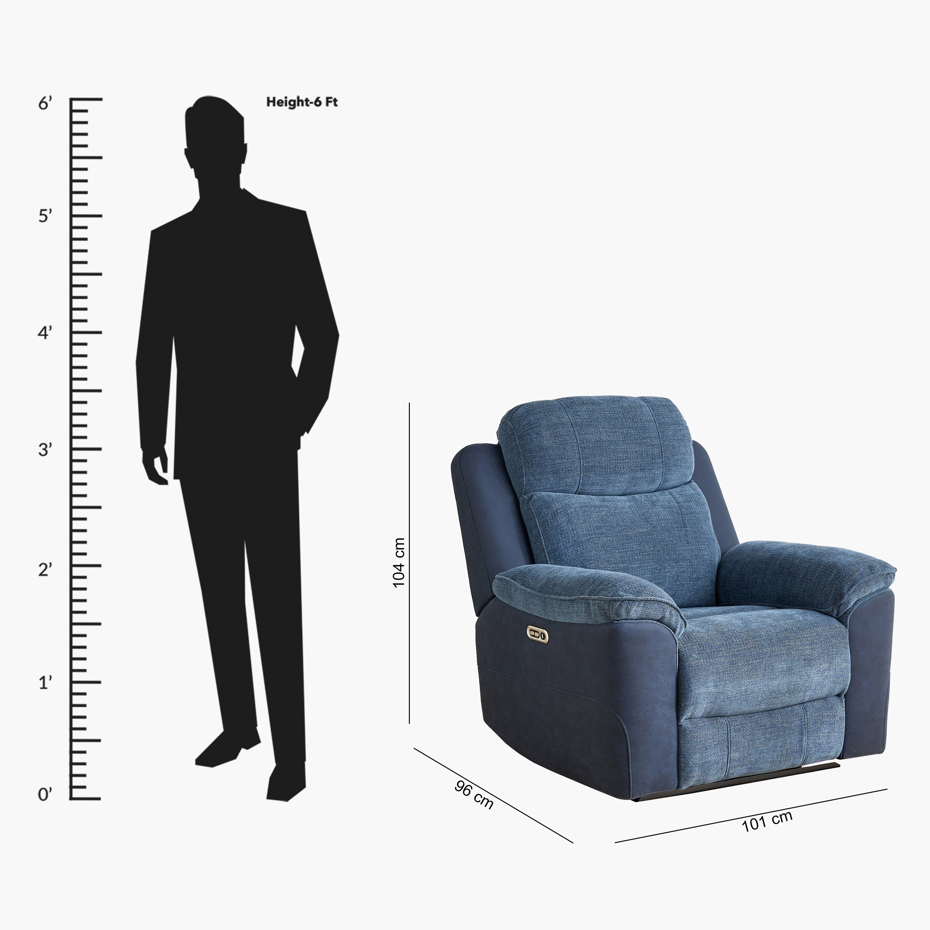 Kingston Armchair Electric Power Fabric Recliner-hbxfurniture-livingroom-sofasandsofasets-image-14