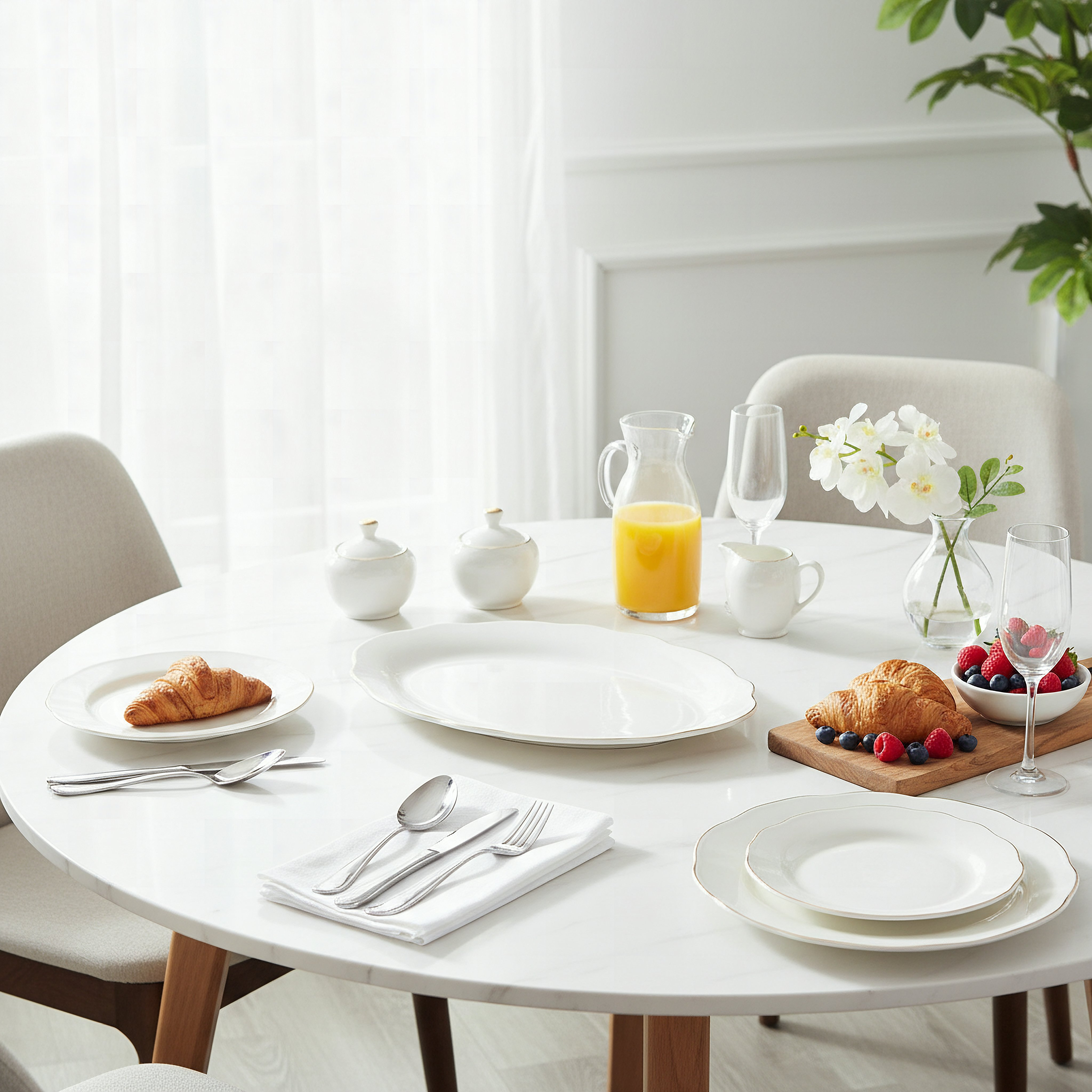 Ivory Platter with Gold Rim- 36 cm-hbxdecorandfurnishings-tabletop-serveware-image-4