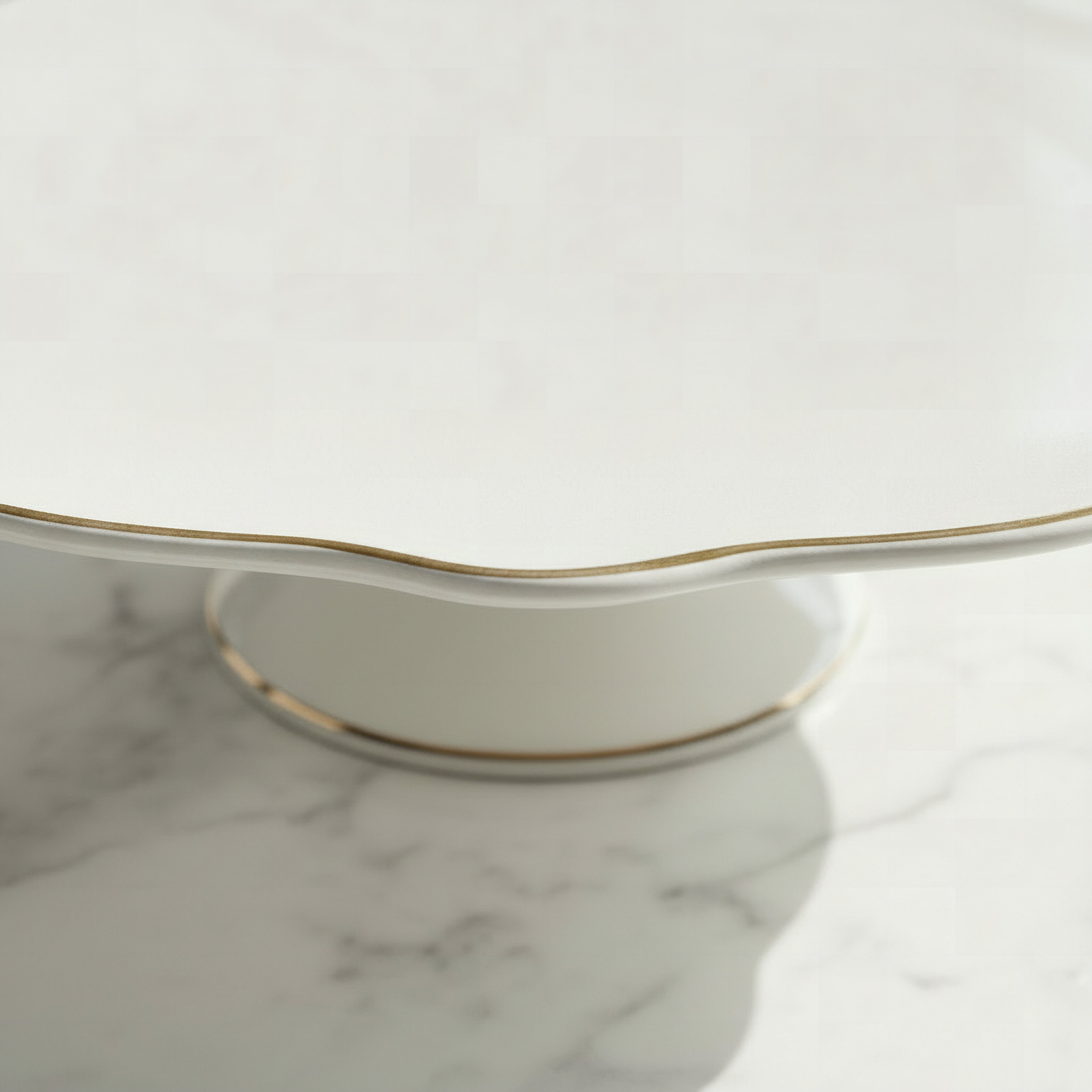 Ivory Pedestal Cake Stand with Rim - 31 cm-hbxdecorandfurnishings-tabletop-serveware-image-2