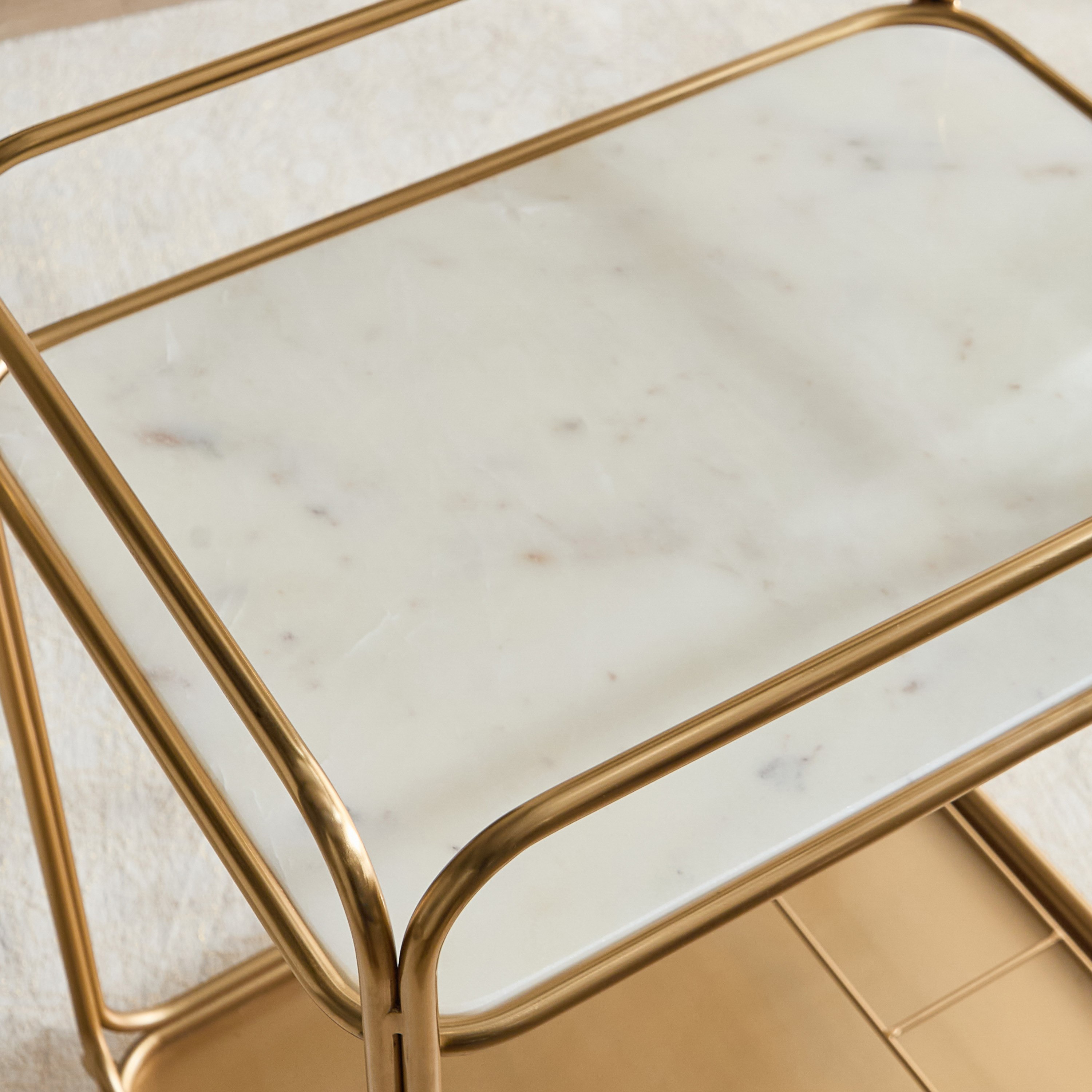 Cavon Nekota Geniune Marble Top Serving Trolley-hbxlivingroom-tablesandstands-servingtrolleys-image-3