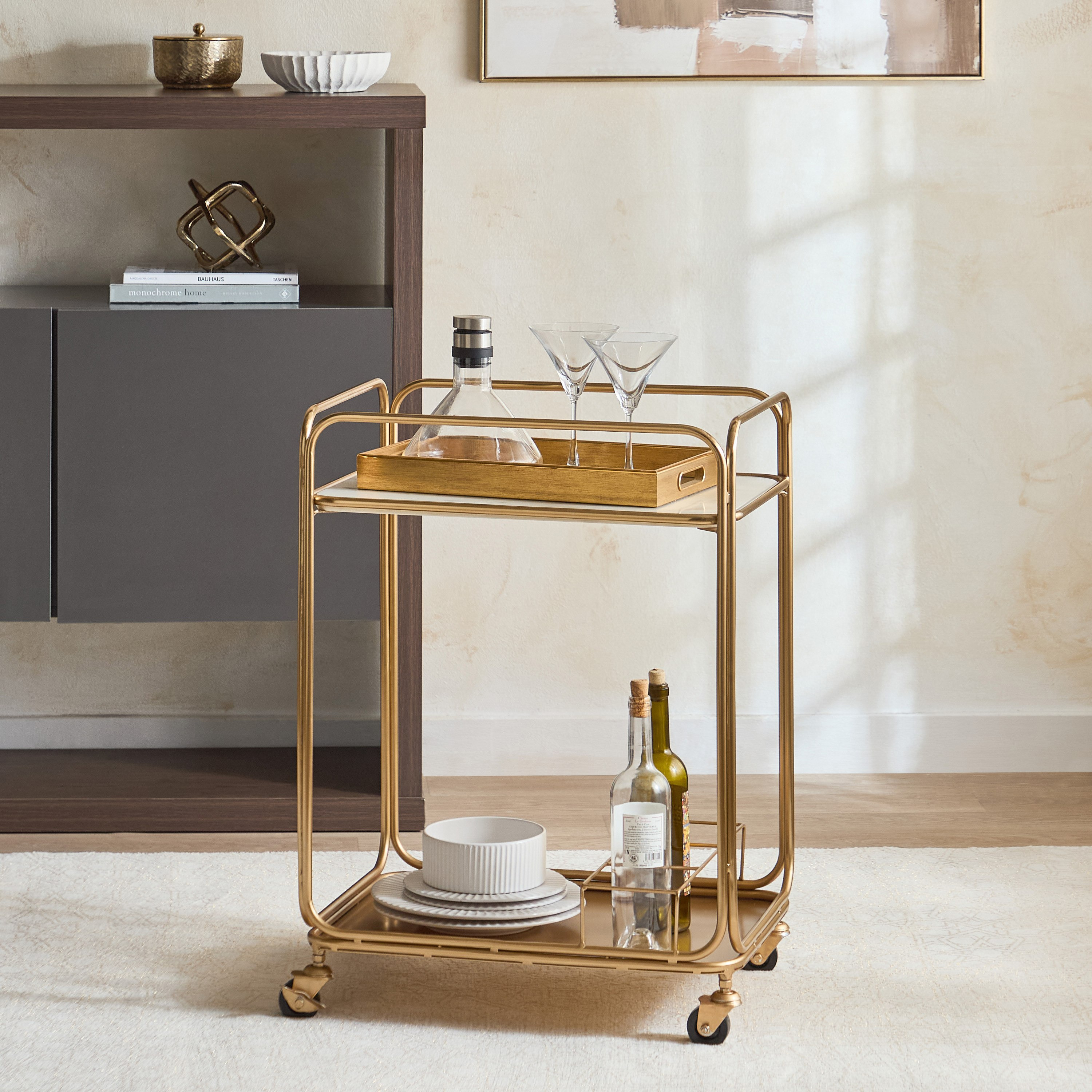 Cavon Nekota Geniune Marble Top Serving Trolley-hbxlivingroom-tablesandstands-servingtrolleys-image-6