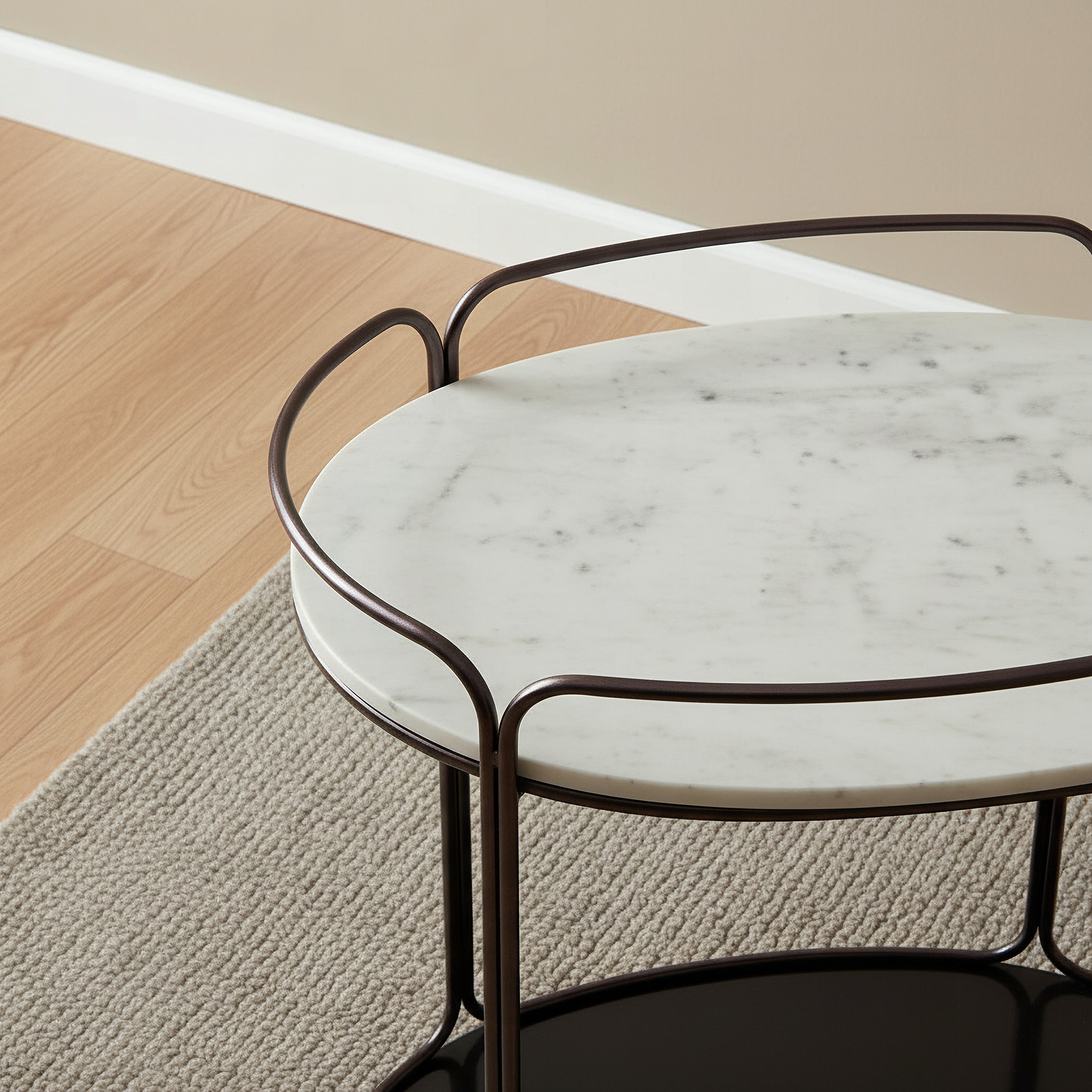 Cavon Malibu Geniune Marble Top Serving Trolley-hbxlivingroom-tablesandstands-servingtrolleys-image-2