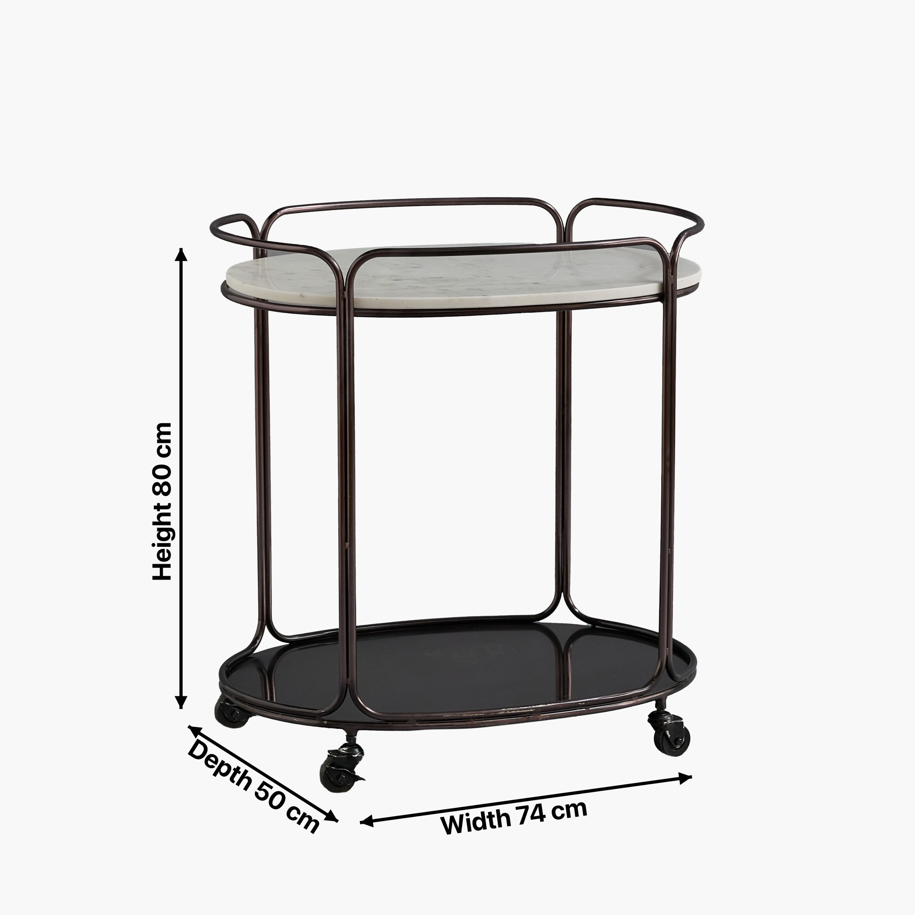 Cavon Malibu Geniune Marble Top Serving Trolley-hbxlivingroom-tablesandstands-servingtrolleys-image-5