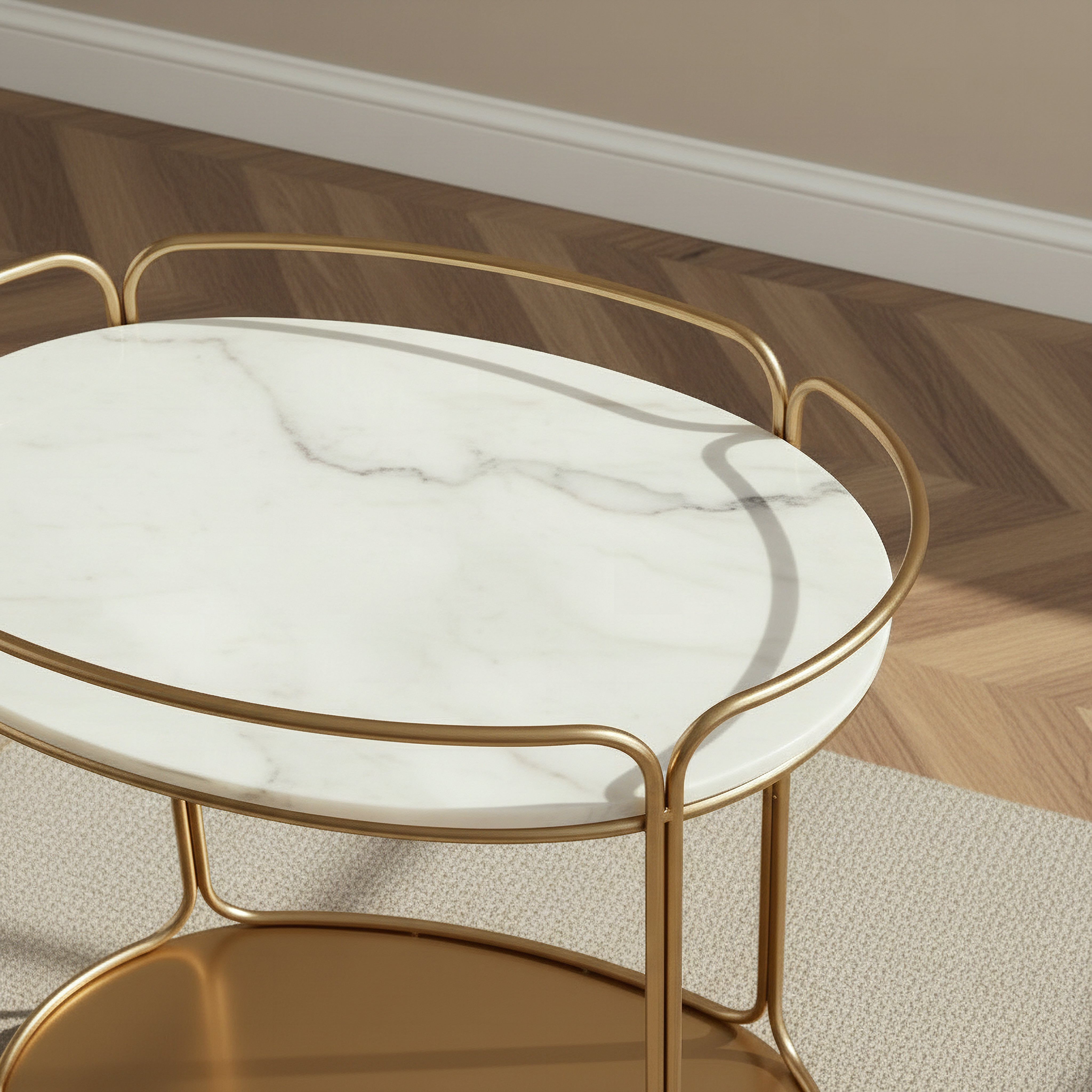 Cavon Malibu Geniune Marble Top Serving Trolley-hbxlivingroom-tablesandstands-servingtrolleys-image-2
