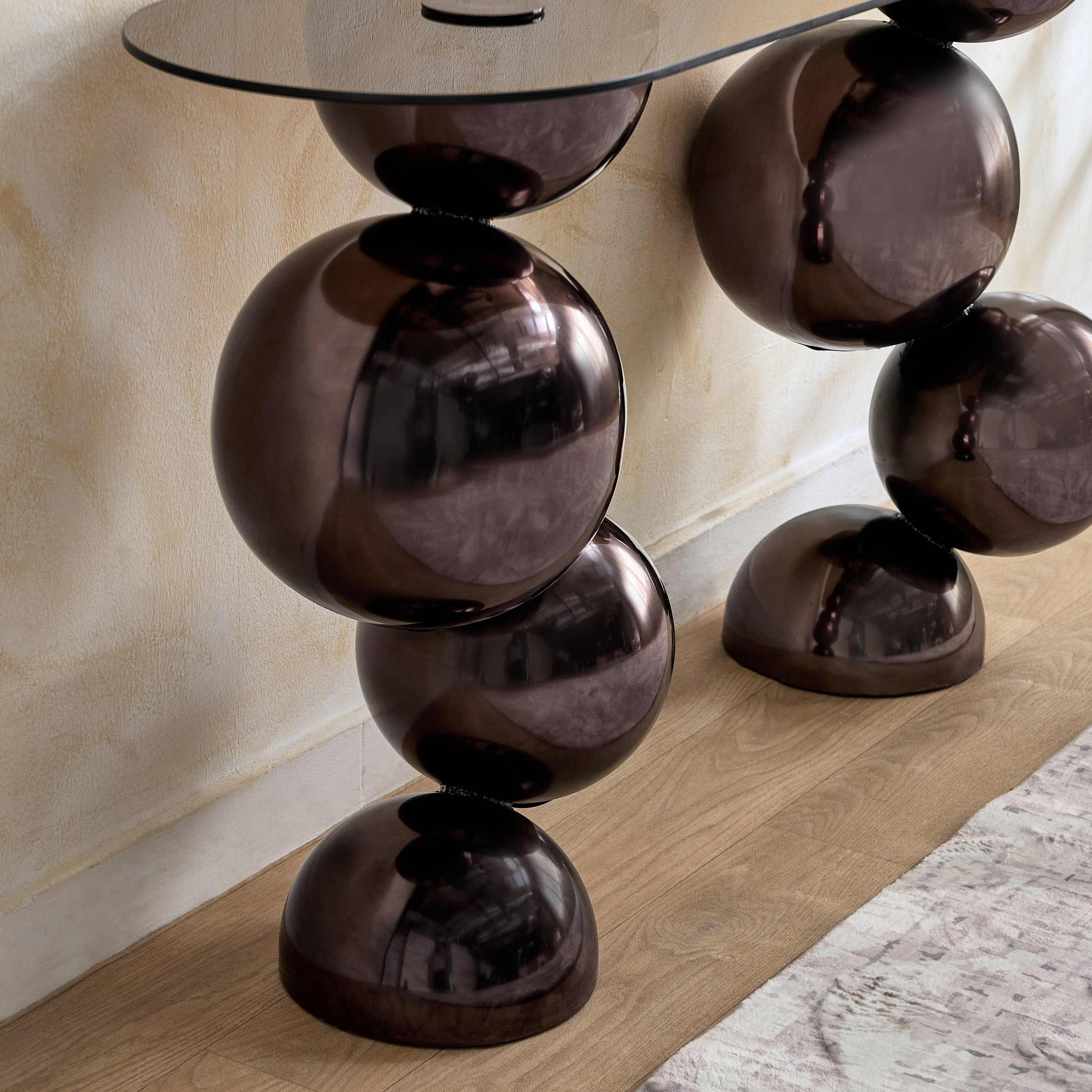 Cavon Glanzy Tempered Glass Top Console Table-hbxfurniture-tablesandstands-consoletables-image-5
