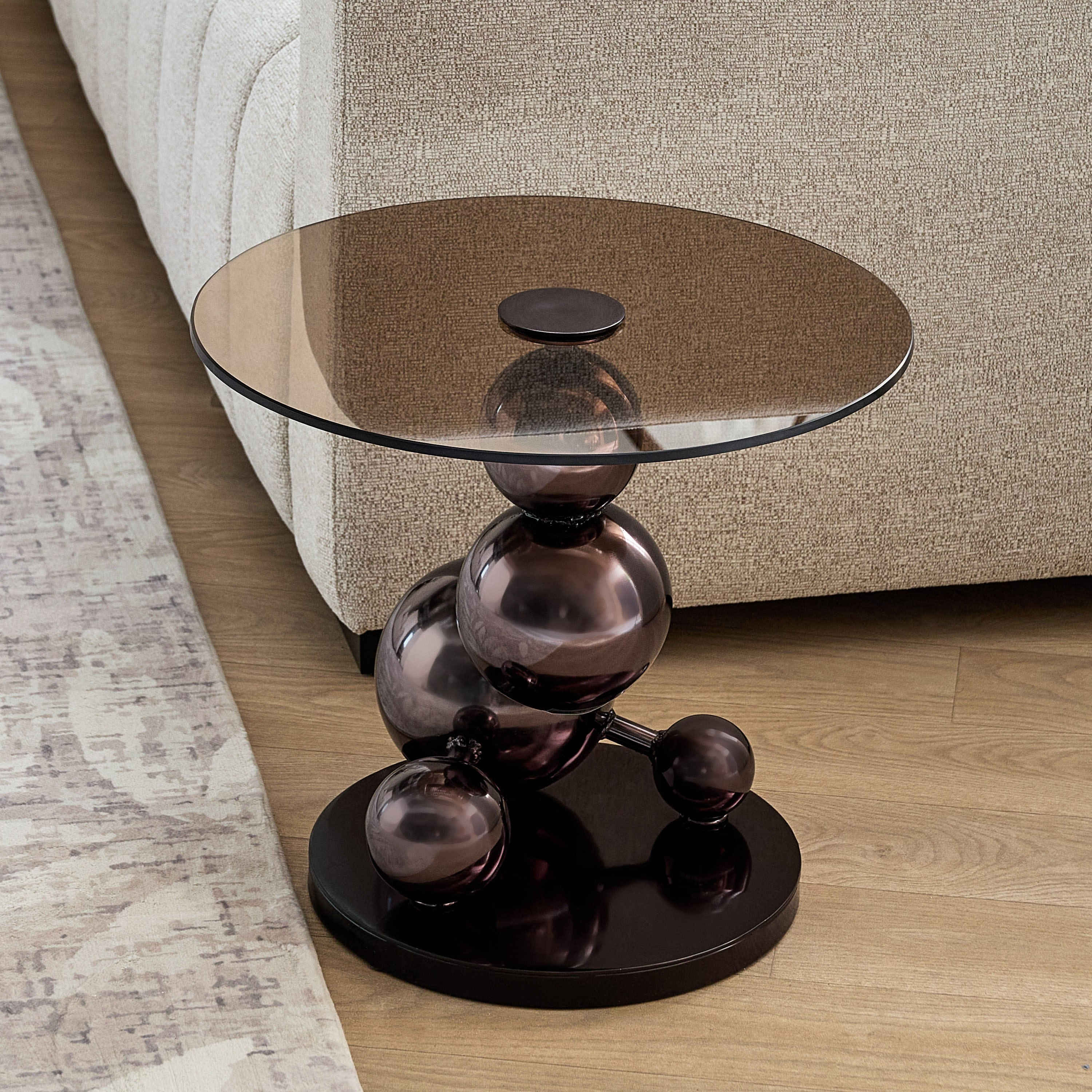 Cavon Glanzy Tempered Glass Top End Table-hbxfurniture-livingroom-endtables-image-2