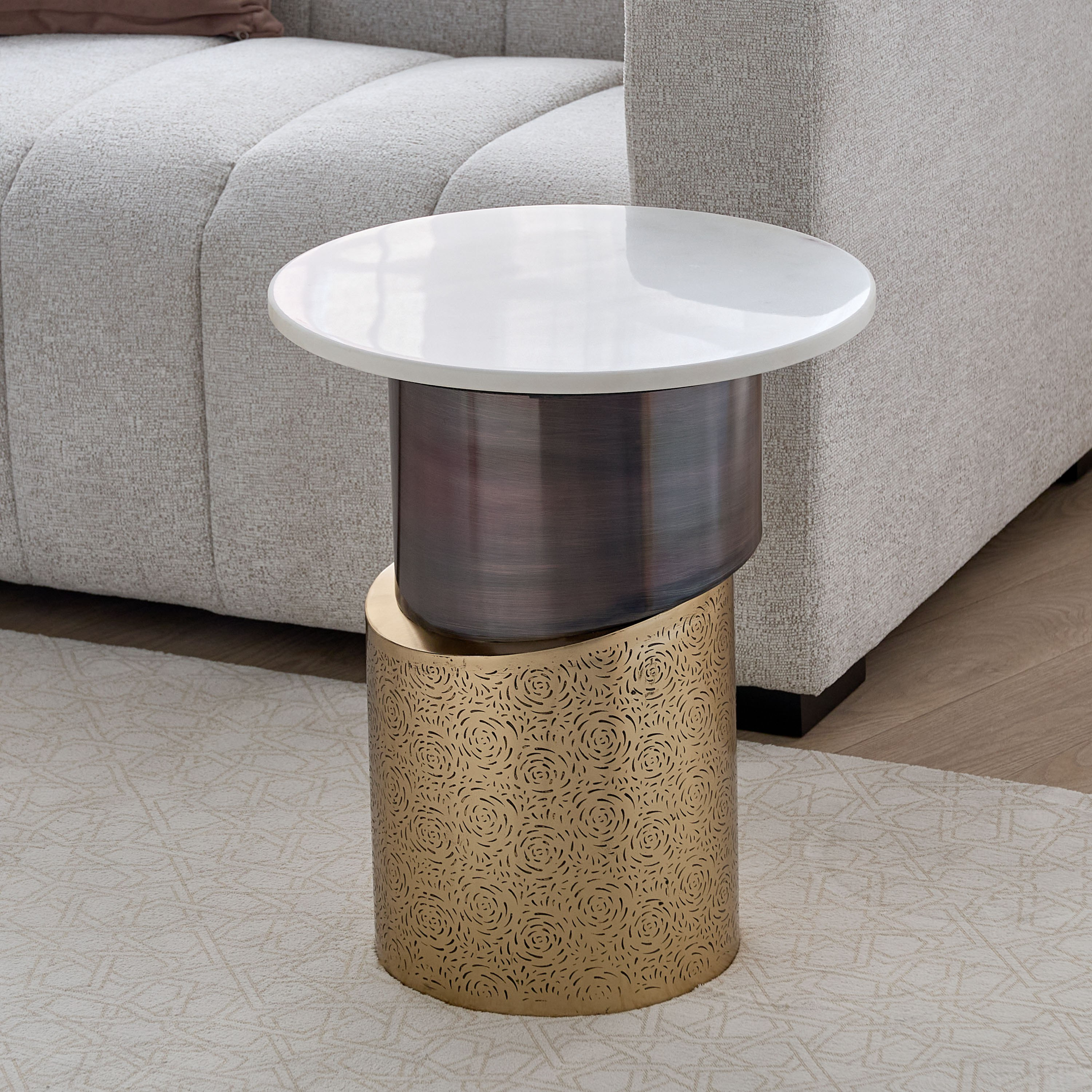 Cavon Pegas Genuine Marble Top End Table-hbxfurniture-livingroom-endtables-image-2