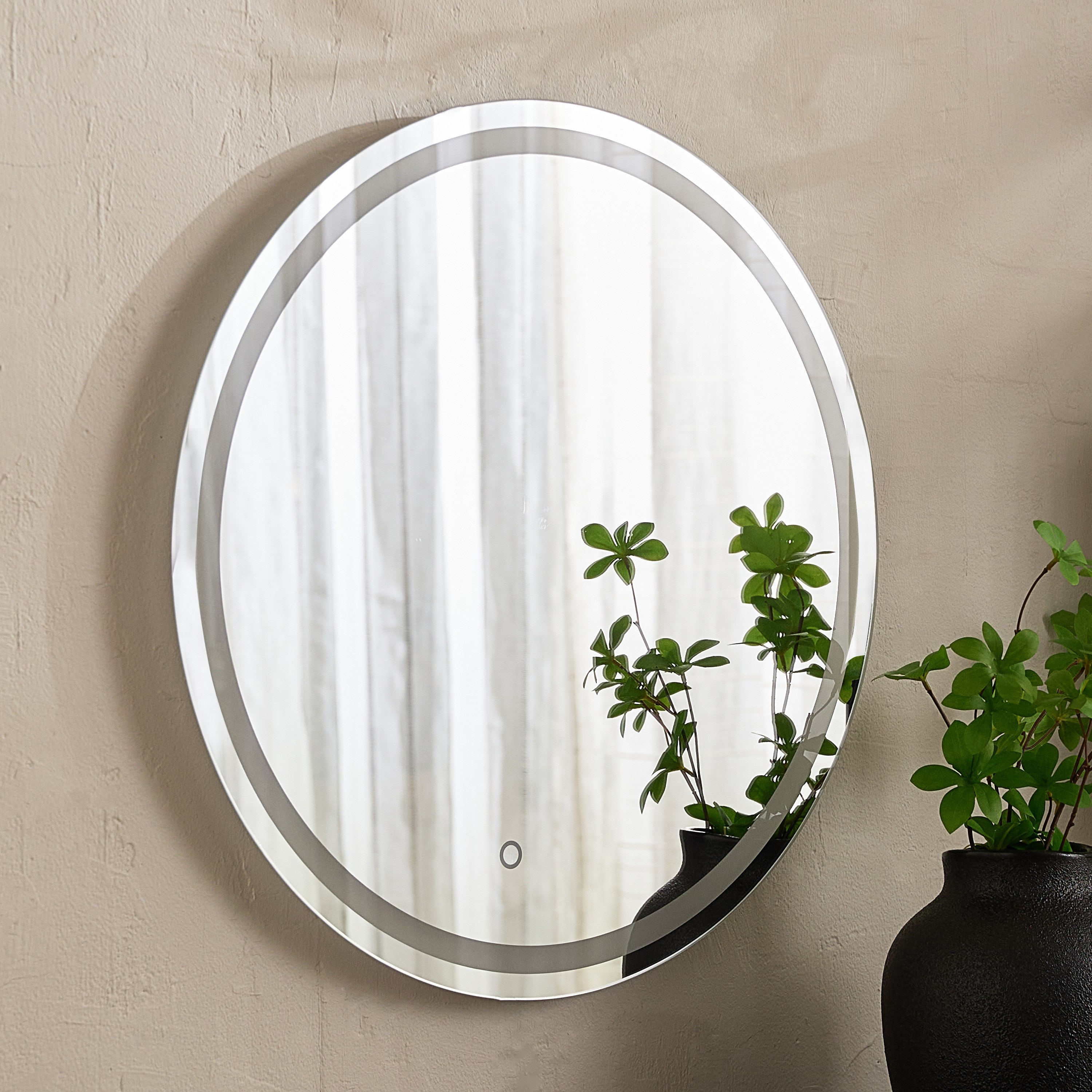 Caseti Round Dimmable LED Mirror - 50x50x2.4 cm-hbxbedroom-bedroomaccessories-jewelleryboxesandholders-image-2