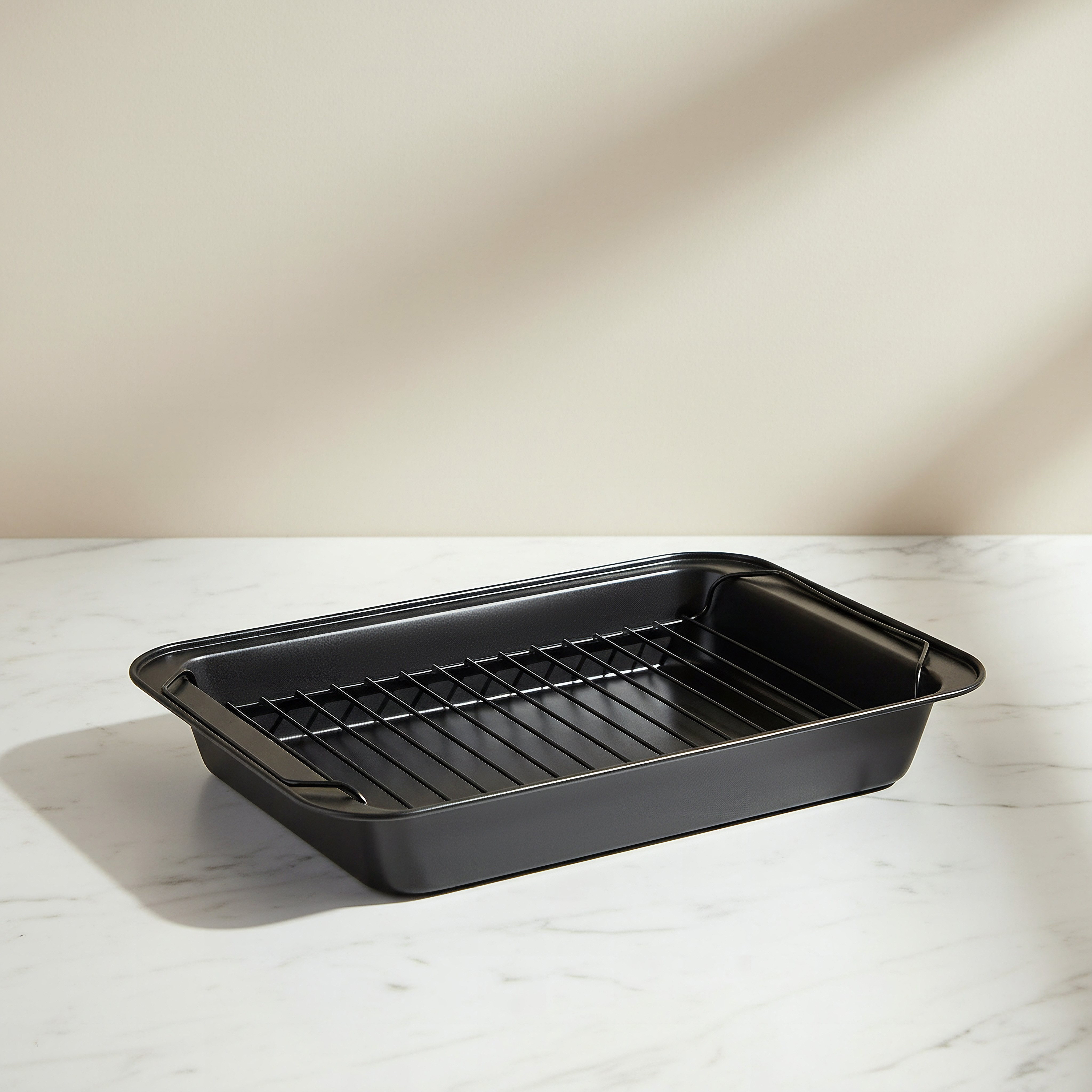 BakeOlogy Roasting Pan with Rack - 37.5x25.5 cm-hbxkitchen-bakeware-image-1