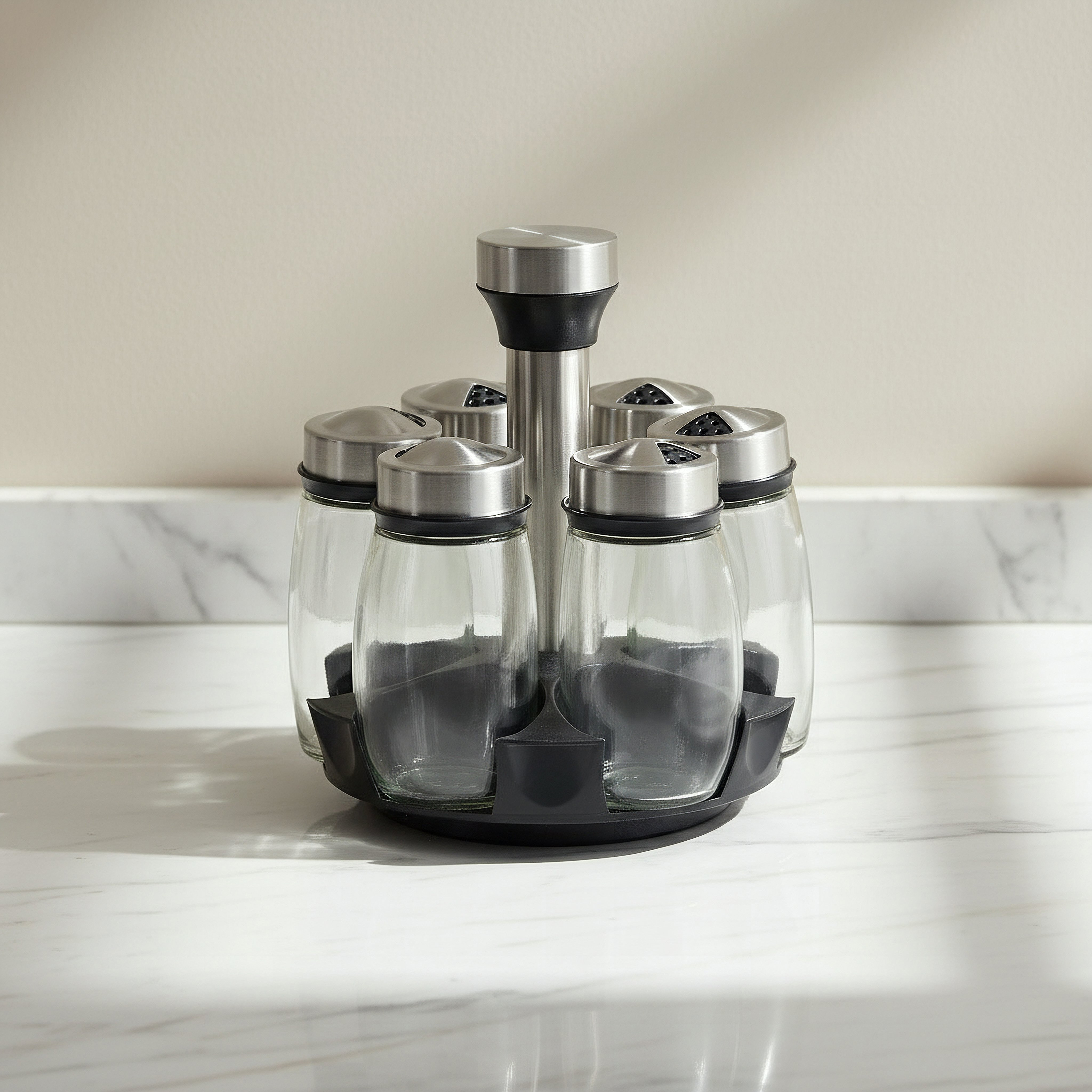 منظم دوار مع جرات توابل 6 قطع من إسنشيال-hbxhomeware-hbxkitchen-image-1