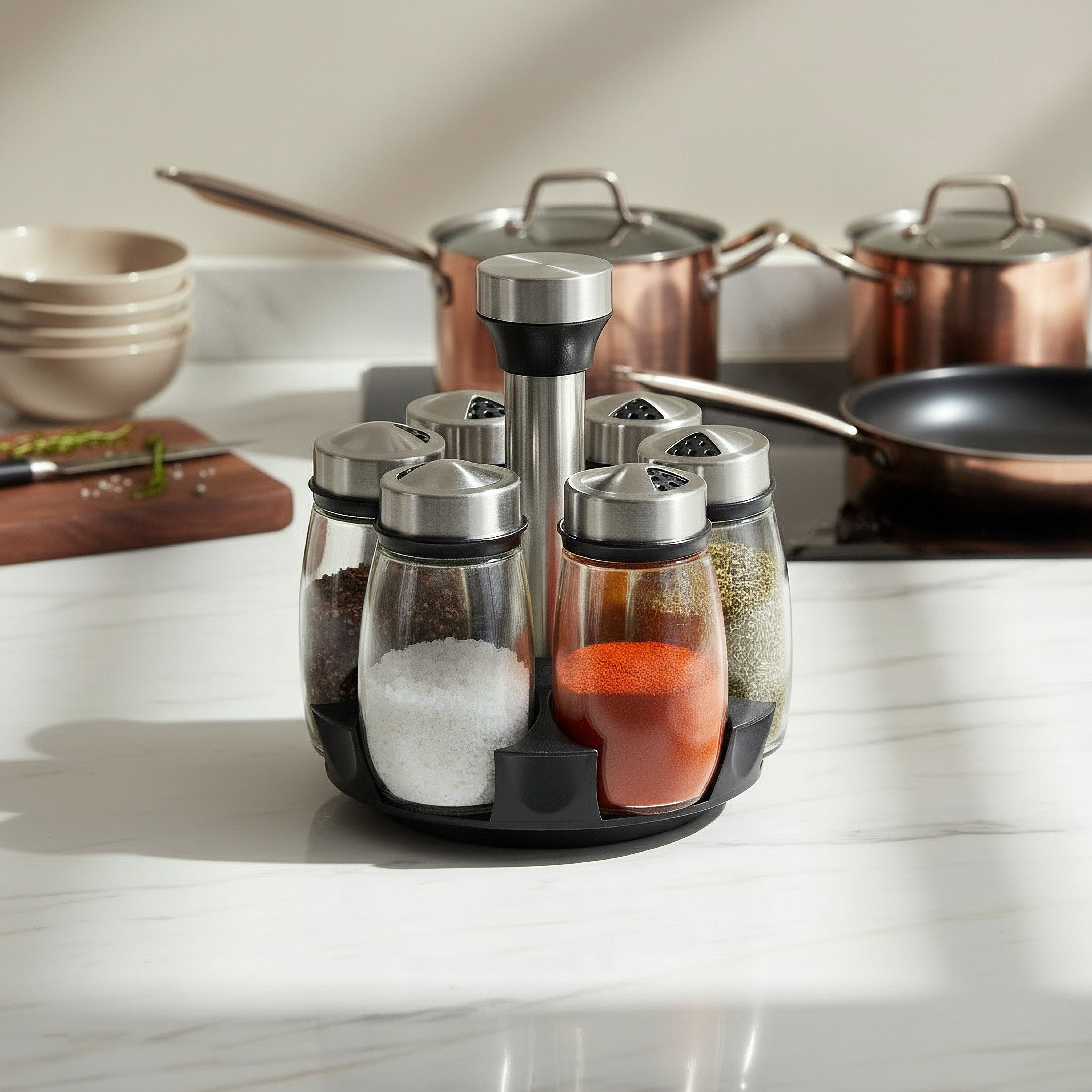 منظم دوار مع جرات توابل 6 قطع من إسنشيال-hbxhomeware-hbxkitchen-image-4