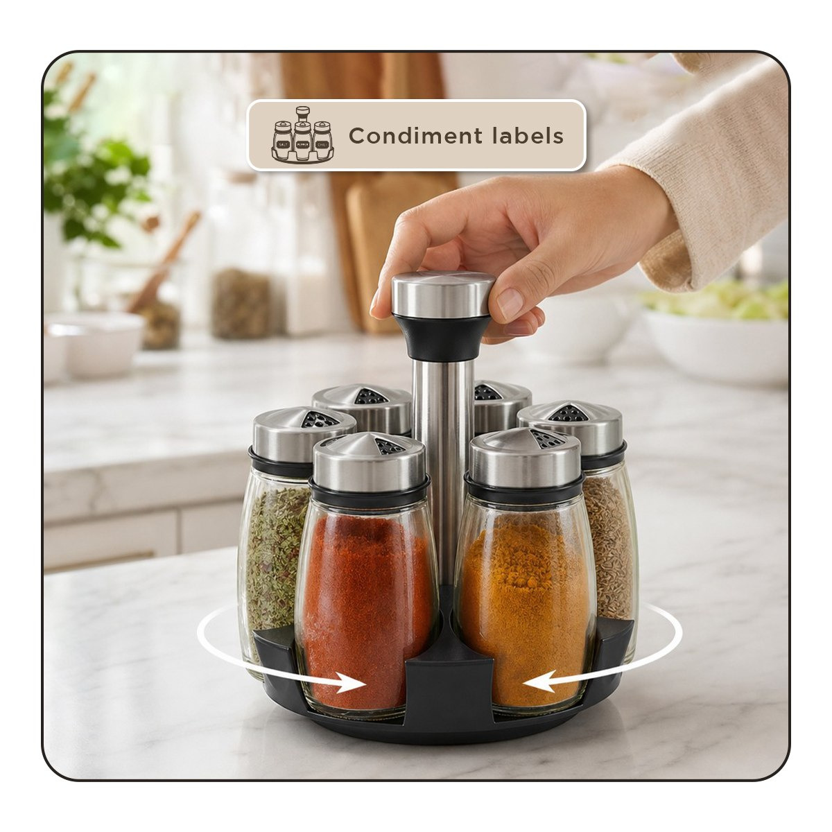 منظم دوار مع جرات توابل 6 قطع من إسنشيال-hbxhomeware-hbxkitchen-image-6