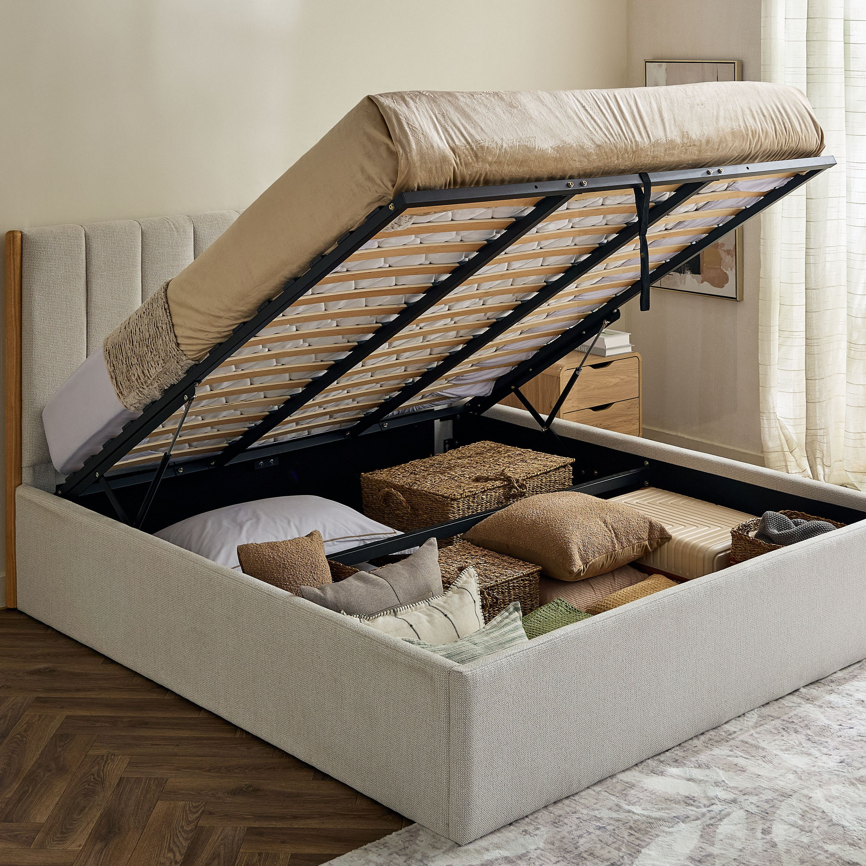 Nordica Novara Upholstered Hydraulic Storage King Bed - 180x200 cm-PROMO_HB_UAE_THRESHOLD_Furniture_020426-image-5