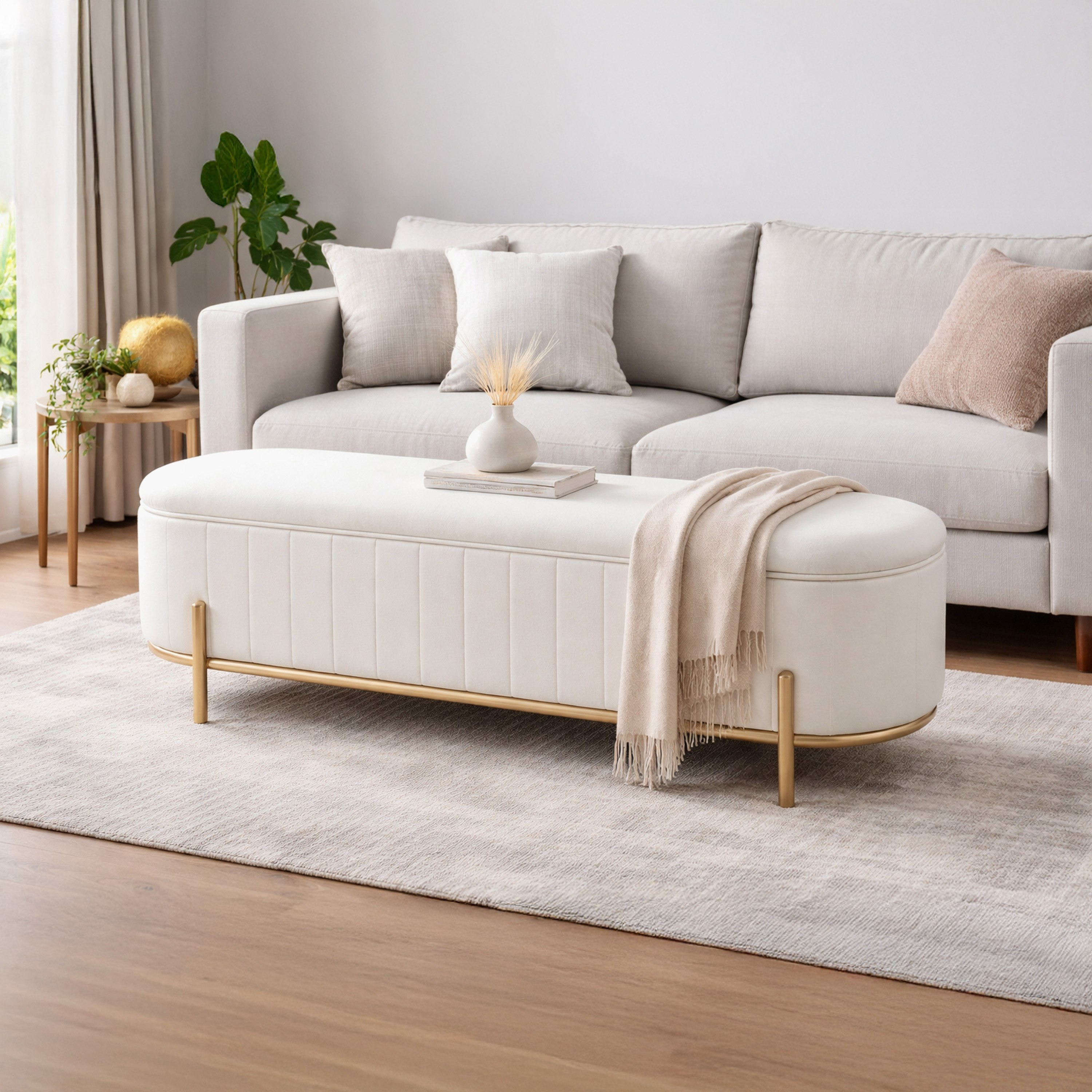 مقعد بنش قماش بمساحة تخزين من روفيجو-hbxfurniture-sofasandarmchairs-benches-image-1