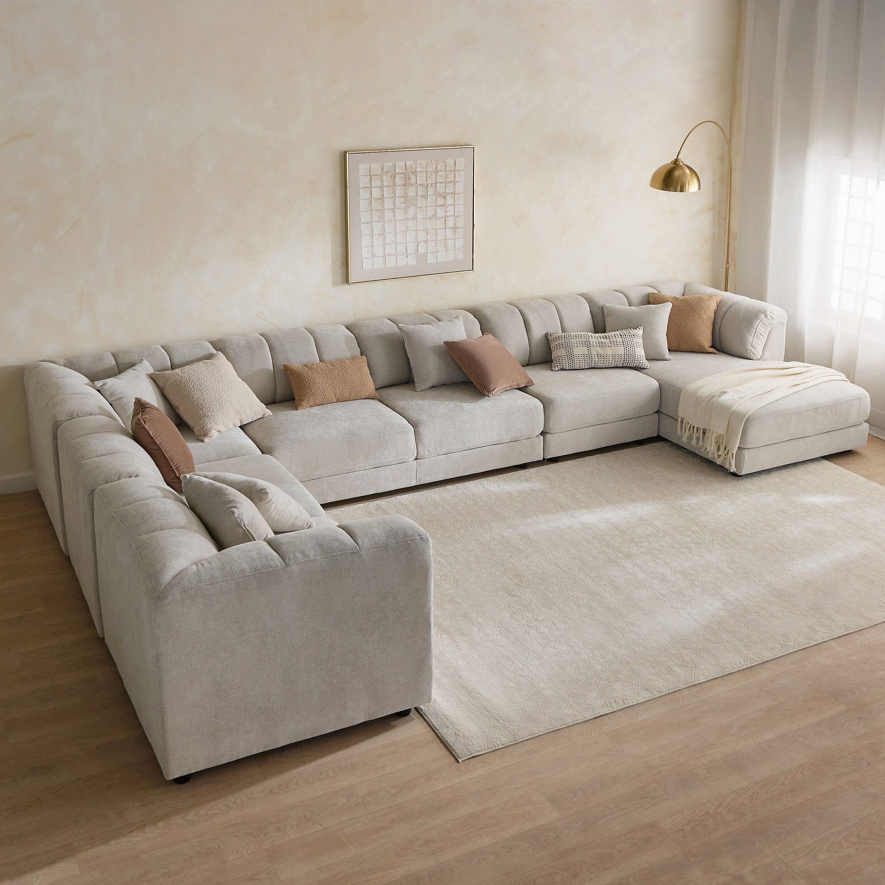 Skive 2-Seater Fabric Armless Chair with 2 Cushions-hbxlivingroom-sofasandarmchairs-modularsofas-image-15