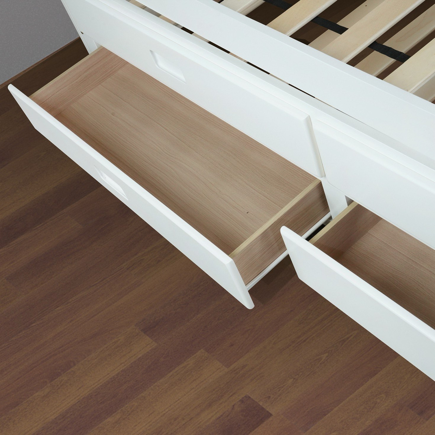 Movo Ivory Stova Captain Bed with Trundle and Drawer - 90x200 cm-hbxfurniture-bedsandbedsets-beds-single-image-5