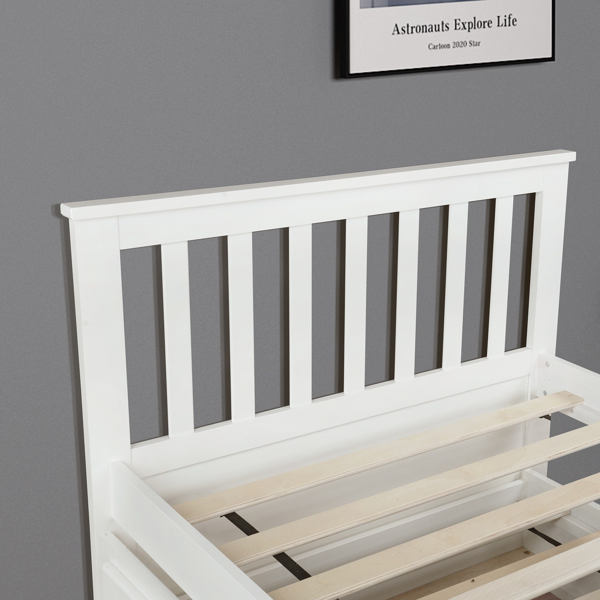 Movo Ivory Stova Captain Bed with Trundle and Drawer - 90x200 cm-hbxfurniture-bedsandbedsets-beds-single-image-6