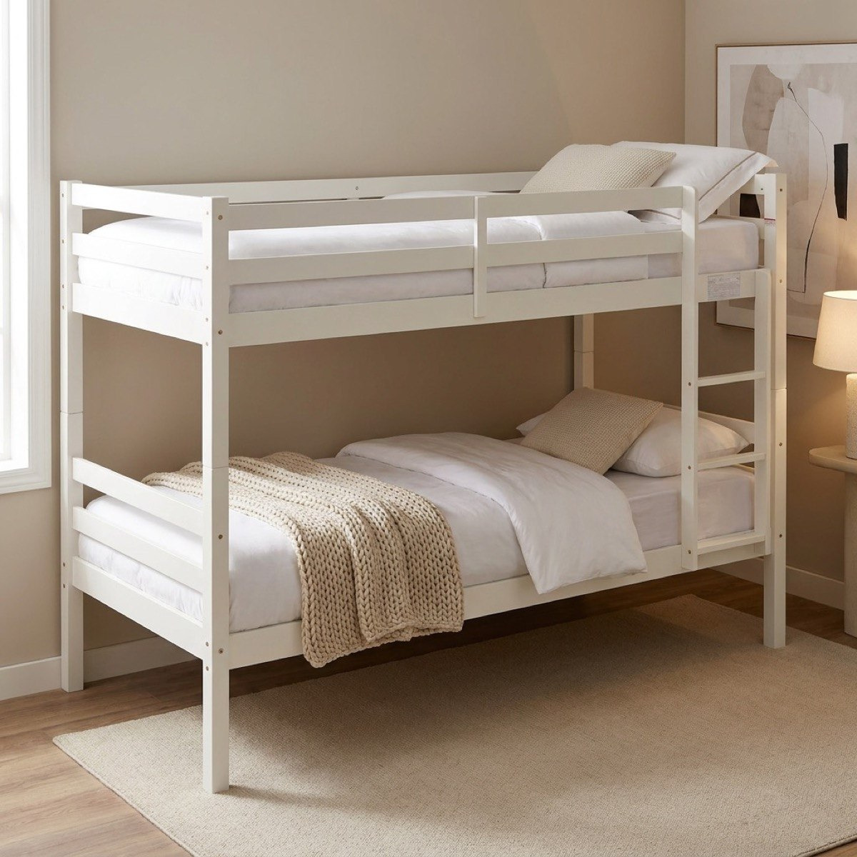 Movo Stova Vanilla Single Bunk Bed - 90x200 cm-hbxkidsandyouth-bedsandbedsets-bunkbeds-single-image-1