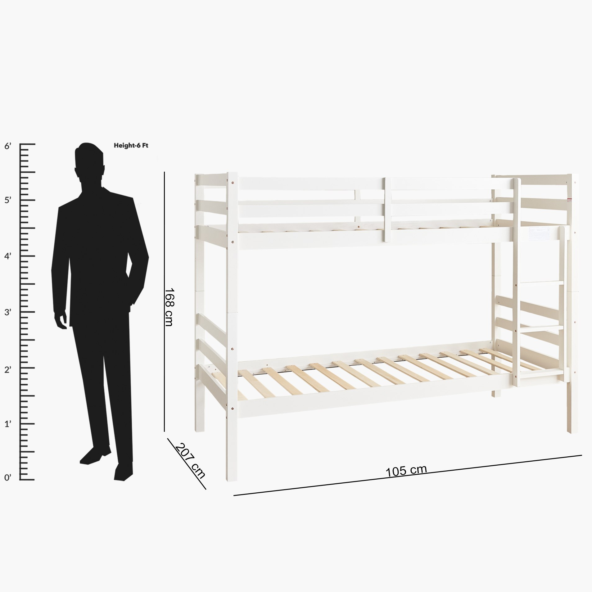 Movo Stova Vanilla Single Bunk Bed - 90x200 cm-hbxkidsandyouth-bedsandbedsets-bunkbeds-single-image-8