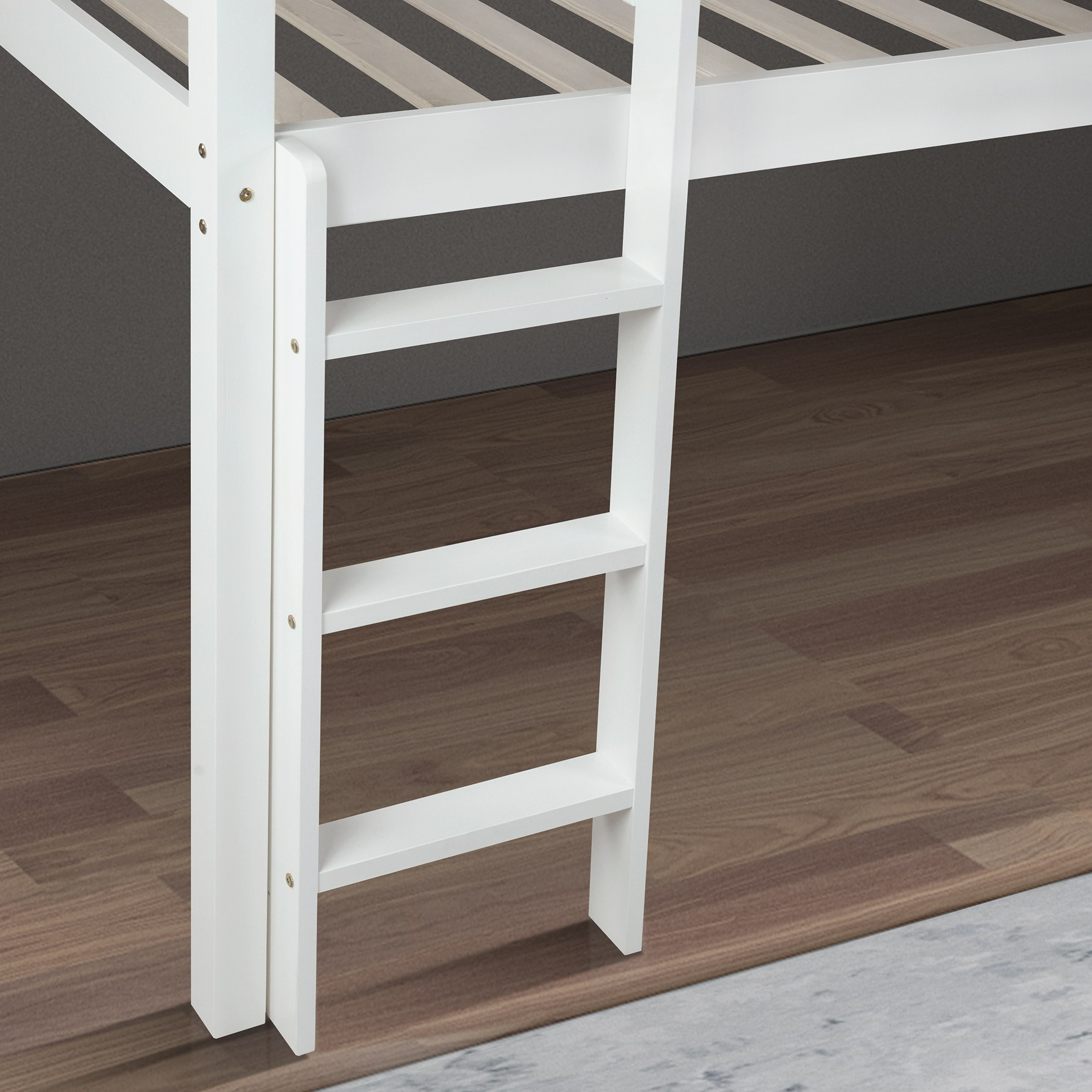 Ivory Stova Single Loft Bed with Slide and Climbing Ladder - 90x200 cm-hbxkidsandyouth-bedsandbedsets-bunkbeds-single-image-5