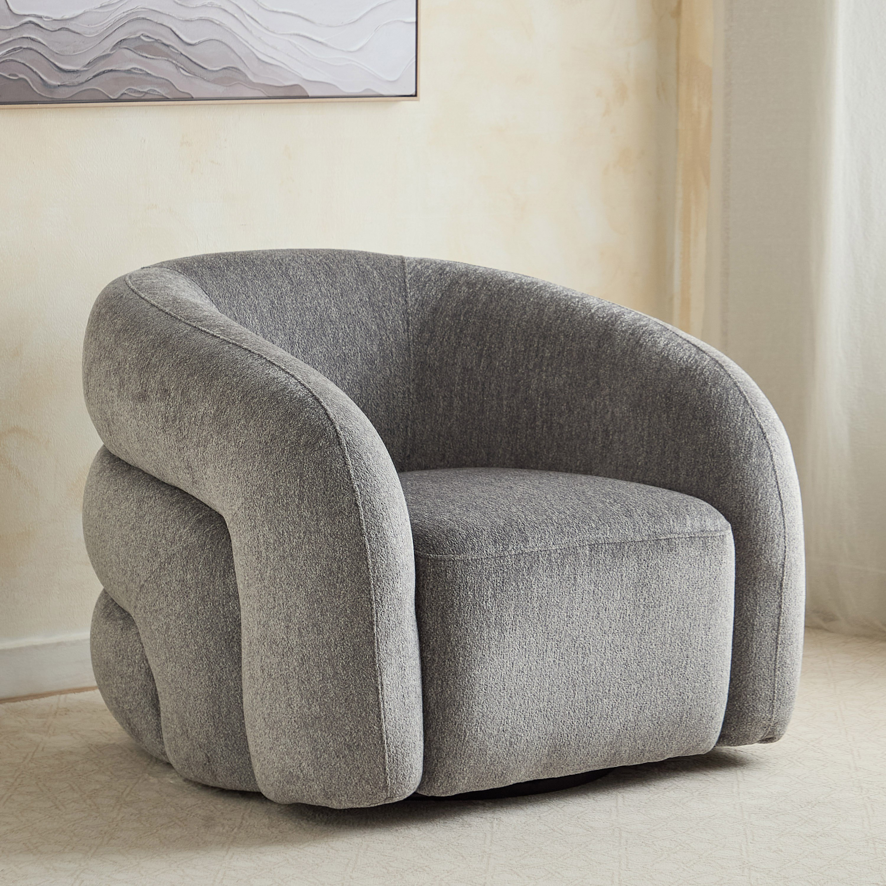 Antonio Swivel Fabric Armchair Sofa-hbxlivingroom-sofasandarmchairs-sofas-image-1