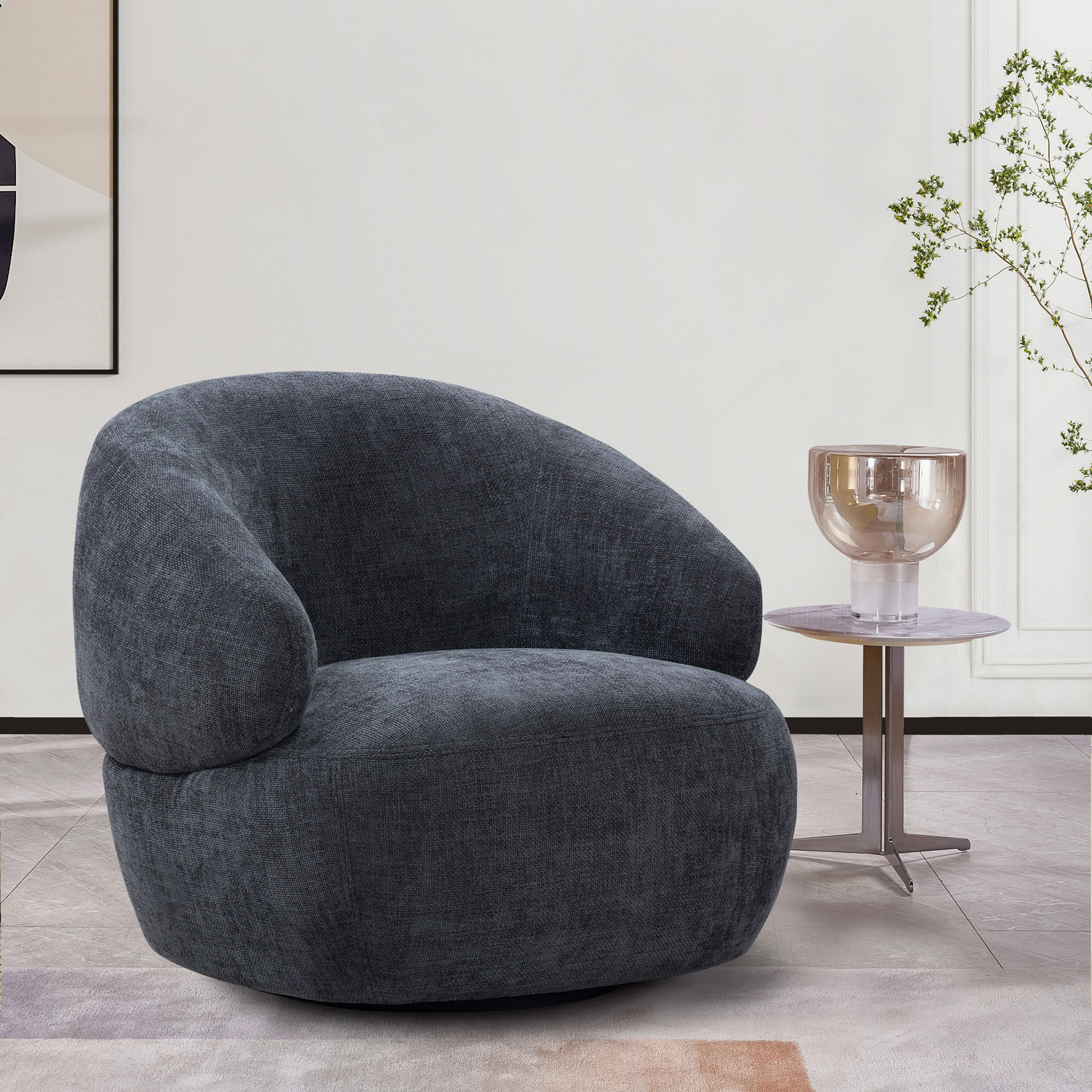 Houston Fabric Swivel Armchair Sofa-hbxlivingroom-sofasandarmchairs-sofas-image-1