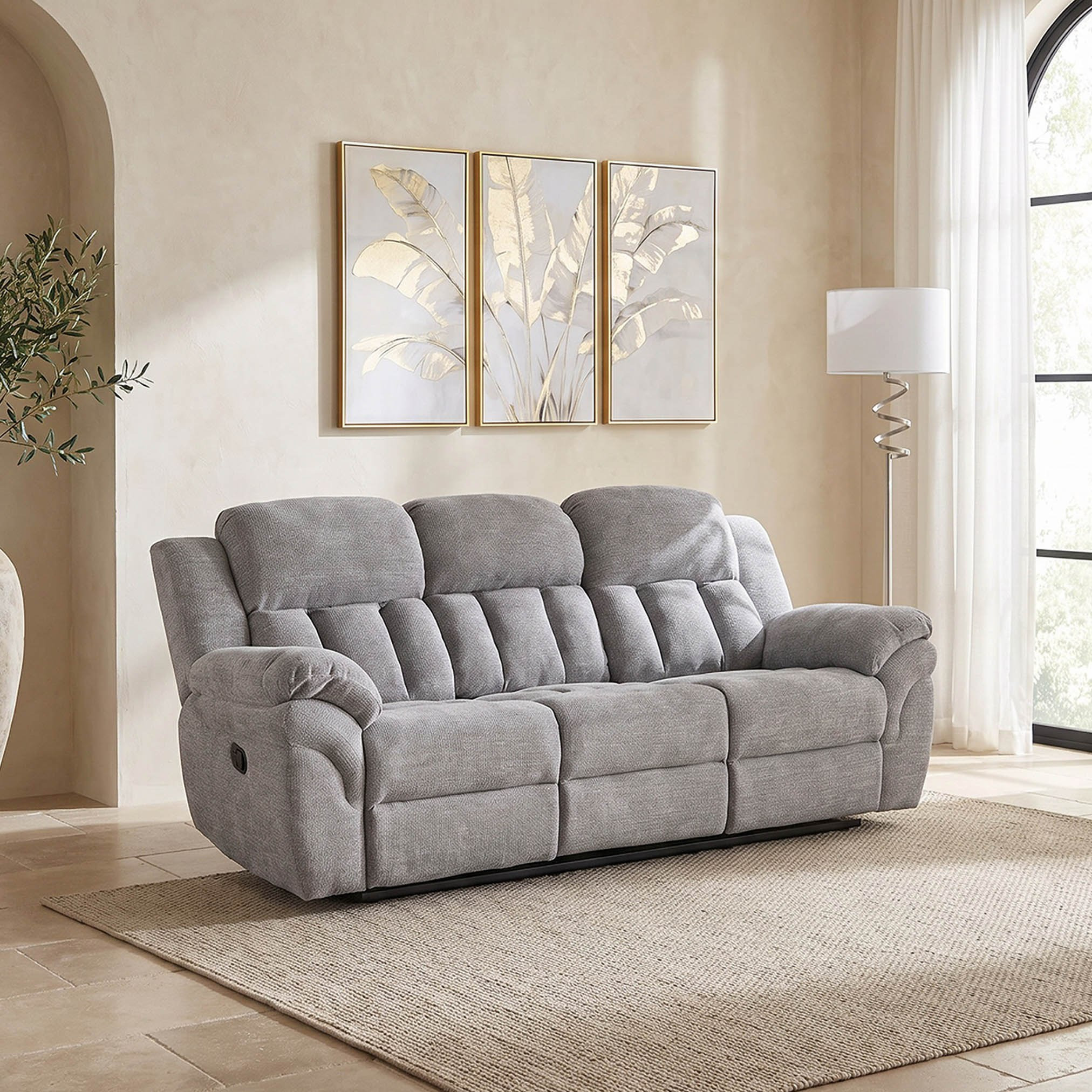 Stanford NXT 3-Seater Fabric Recliner with Drop Down and 2 Cupholders-hbxlivingroom-sofasandarmchairs-sofas-image-1
