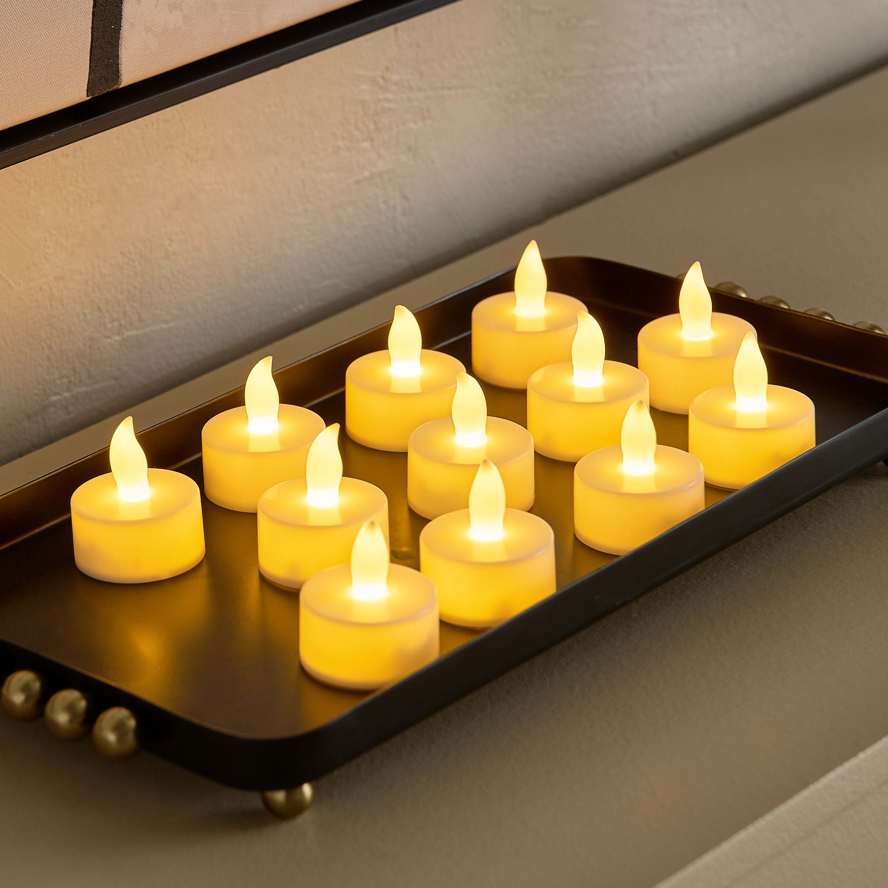 شموع صغيرة فوتيف إل إي دي بدون لهب من فيلورا - طقم من 12 قطعة-hbxlivingroom-decorandaccessories-candles-image-1