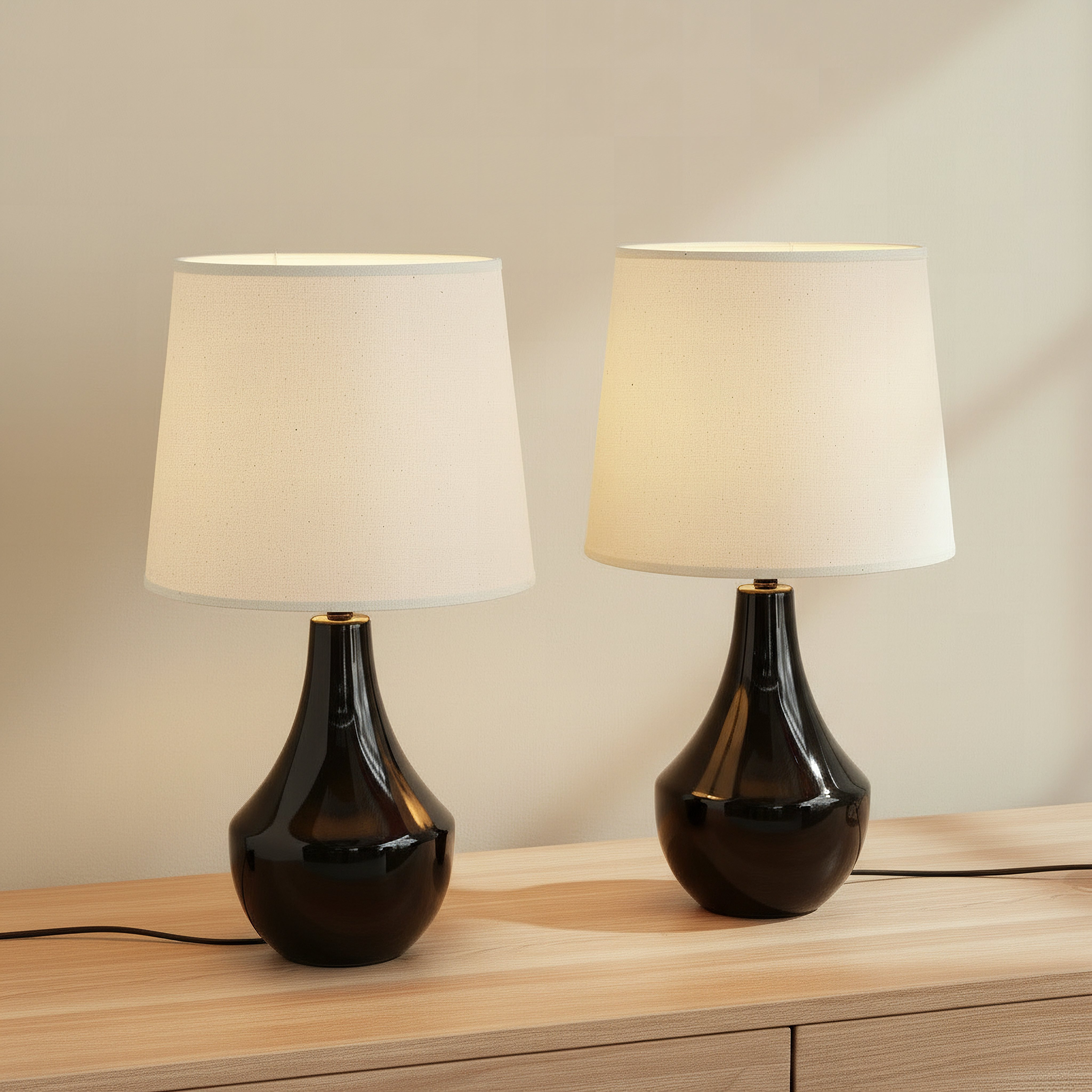 طقم مصباح طاولة سيراميك قطعتين من كايان – 28×28×50 سم-hbxlivingroom-lighting-tablelamps-image-2