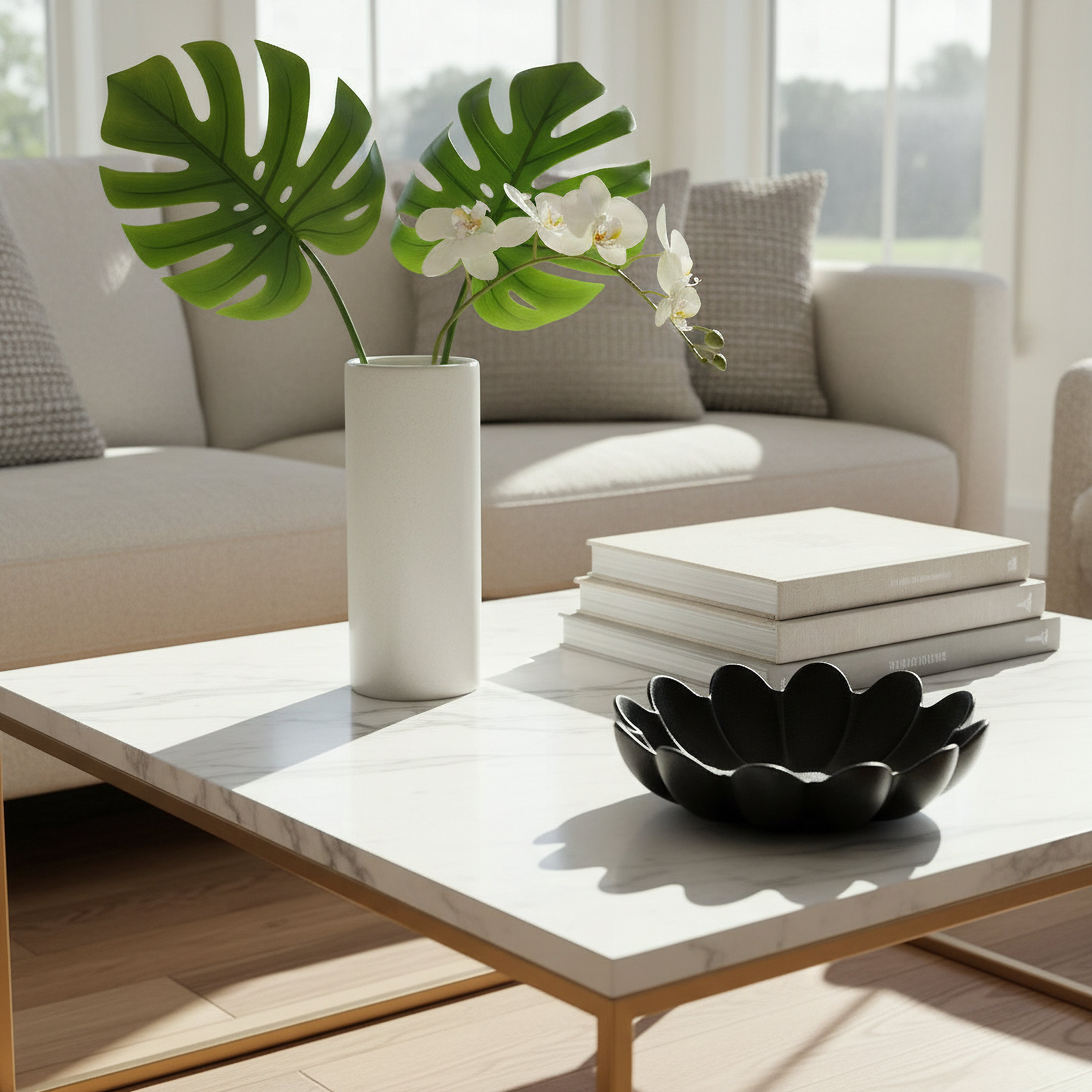 Alora Monochrome Decorative Bowl - 25.5x25.5x7 cm-hbxdecorandfurnishings-homeaccessories-bowls-image-4